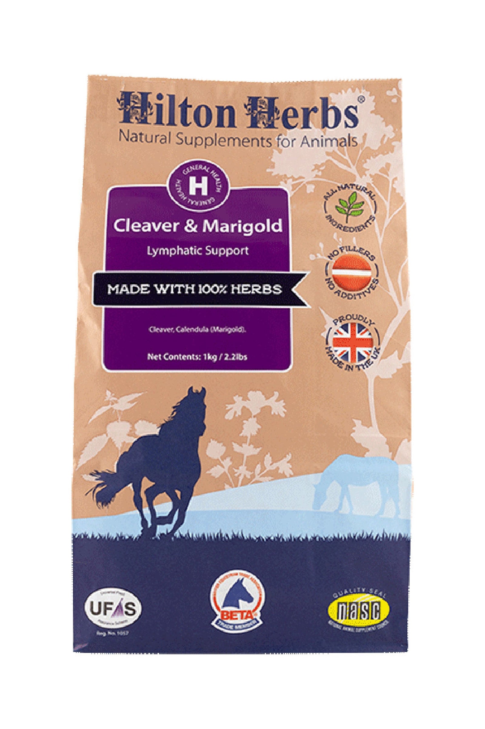 Hilton Herbs Cleaver & Marigold, 1 kg Bag Horse Feed & Nutrition