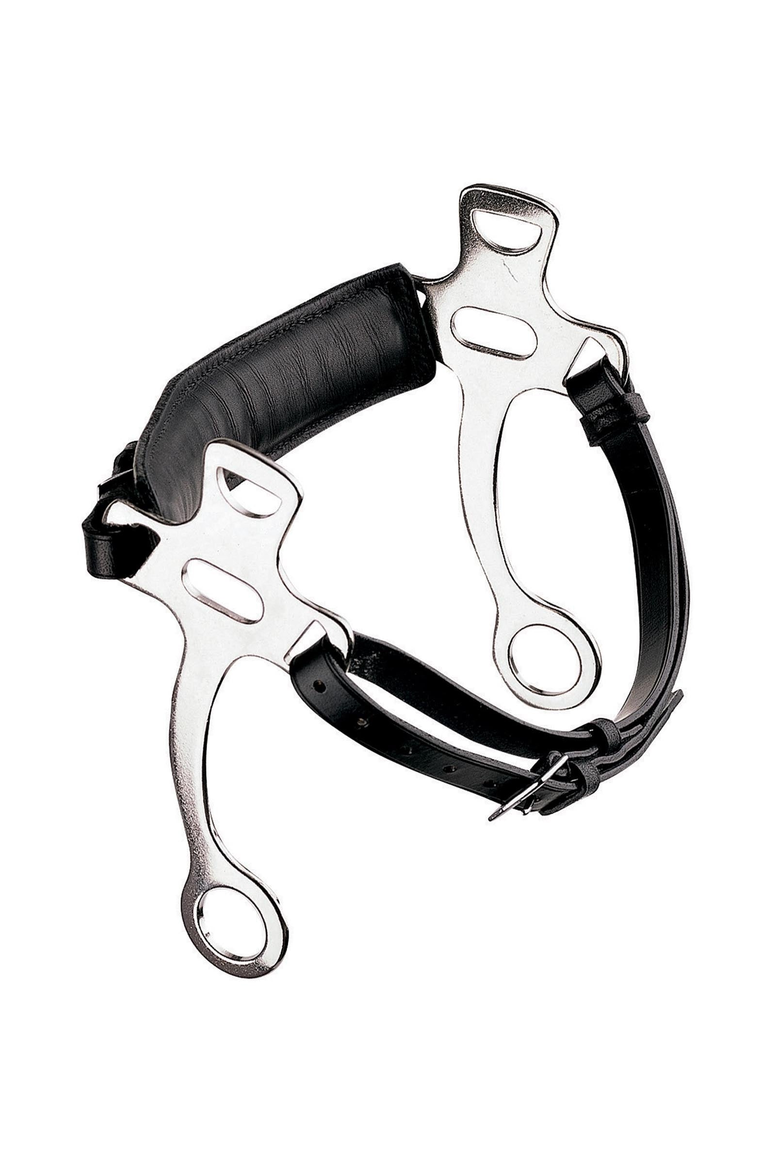 Sprenger hackamore med läderrem, rostfritt stål skänklar 21 cm Bett