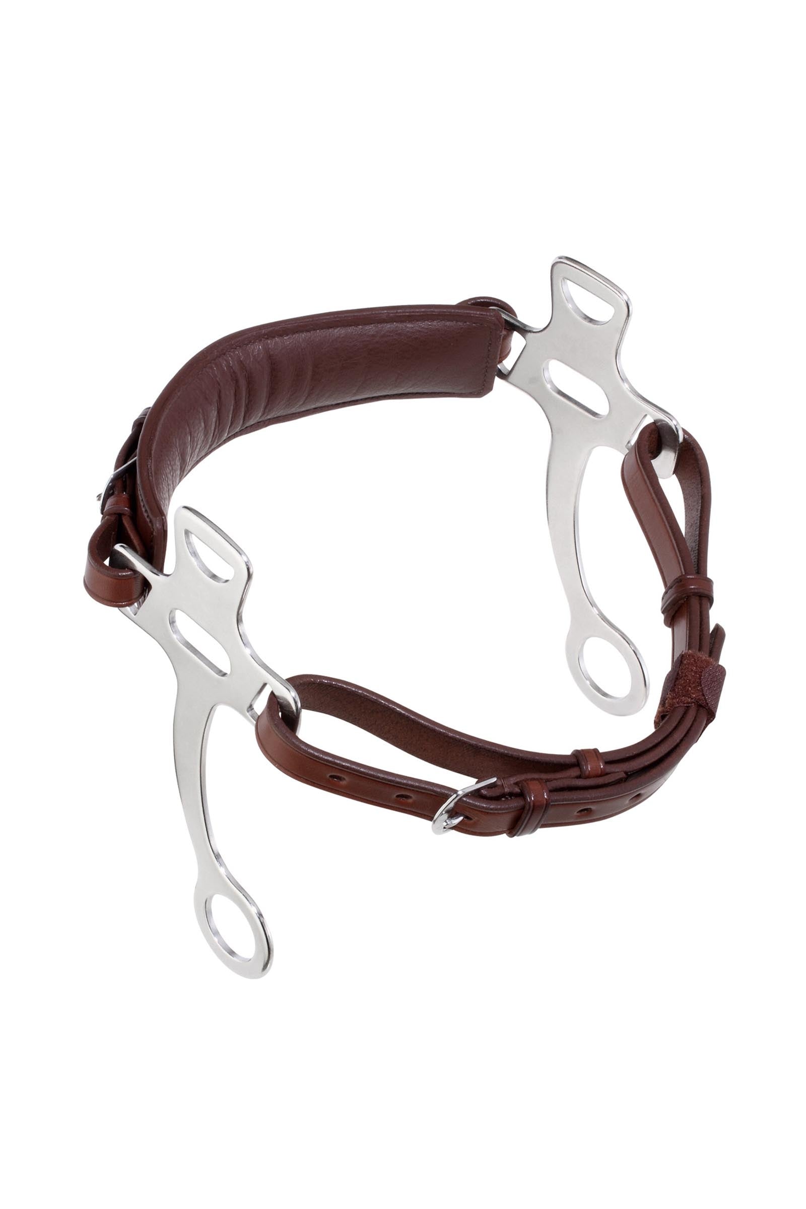 Sprenger hackamore med läderrem, rostfritt stål skänklar 21 cm Bett