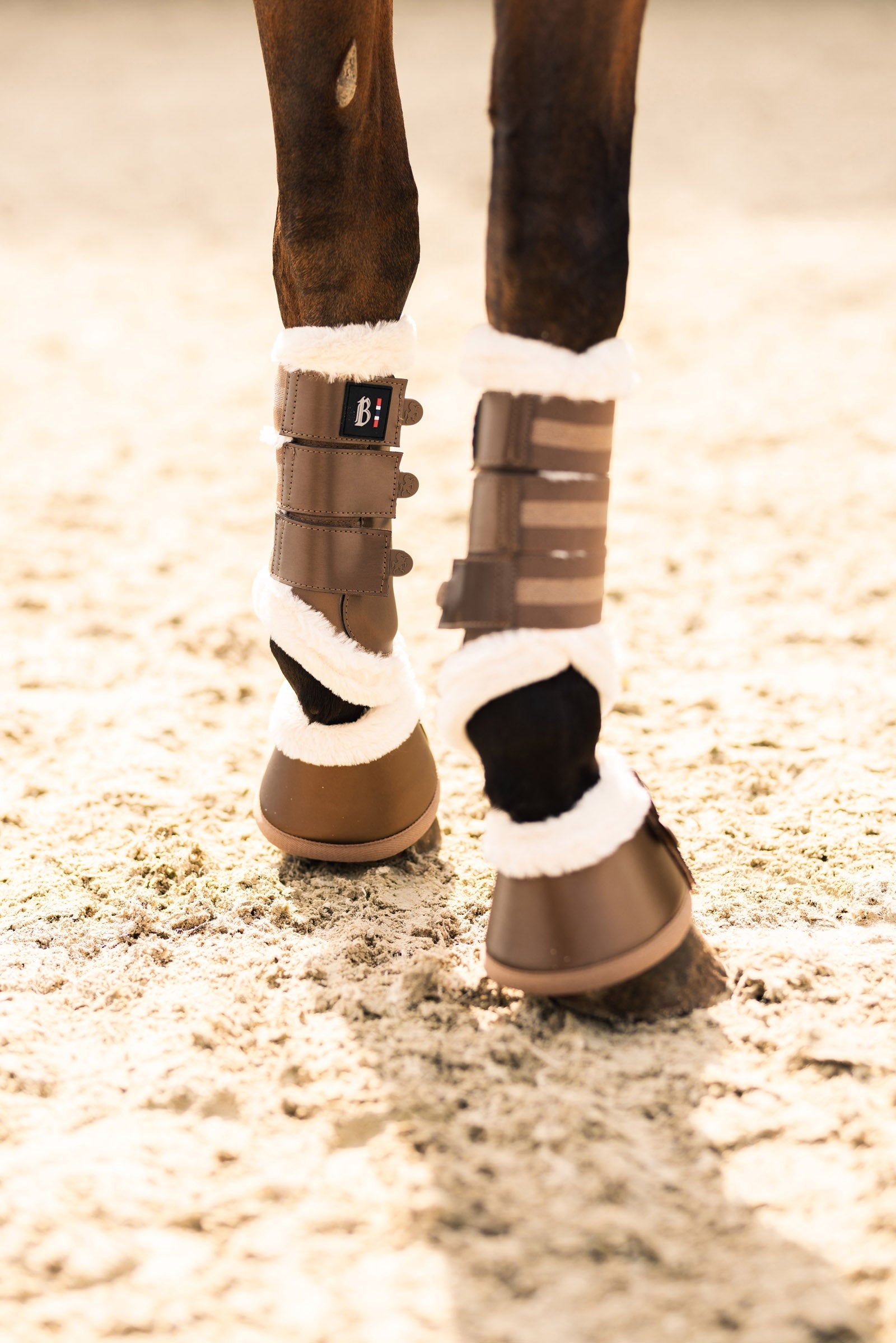 B Vertigo Drew Brushing Boots wit Faux Fur Lining Leg Protection & Hoof Protection for Horses