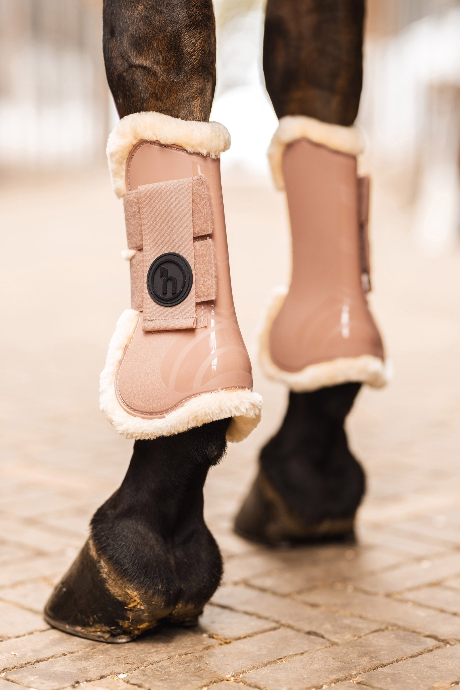 Horze Caliber Tendon Boots with Faux Fur Lining Leg Protection & Hoof Protection for Horses