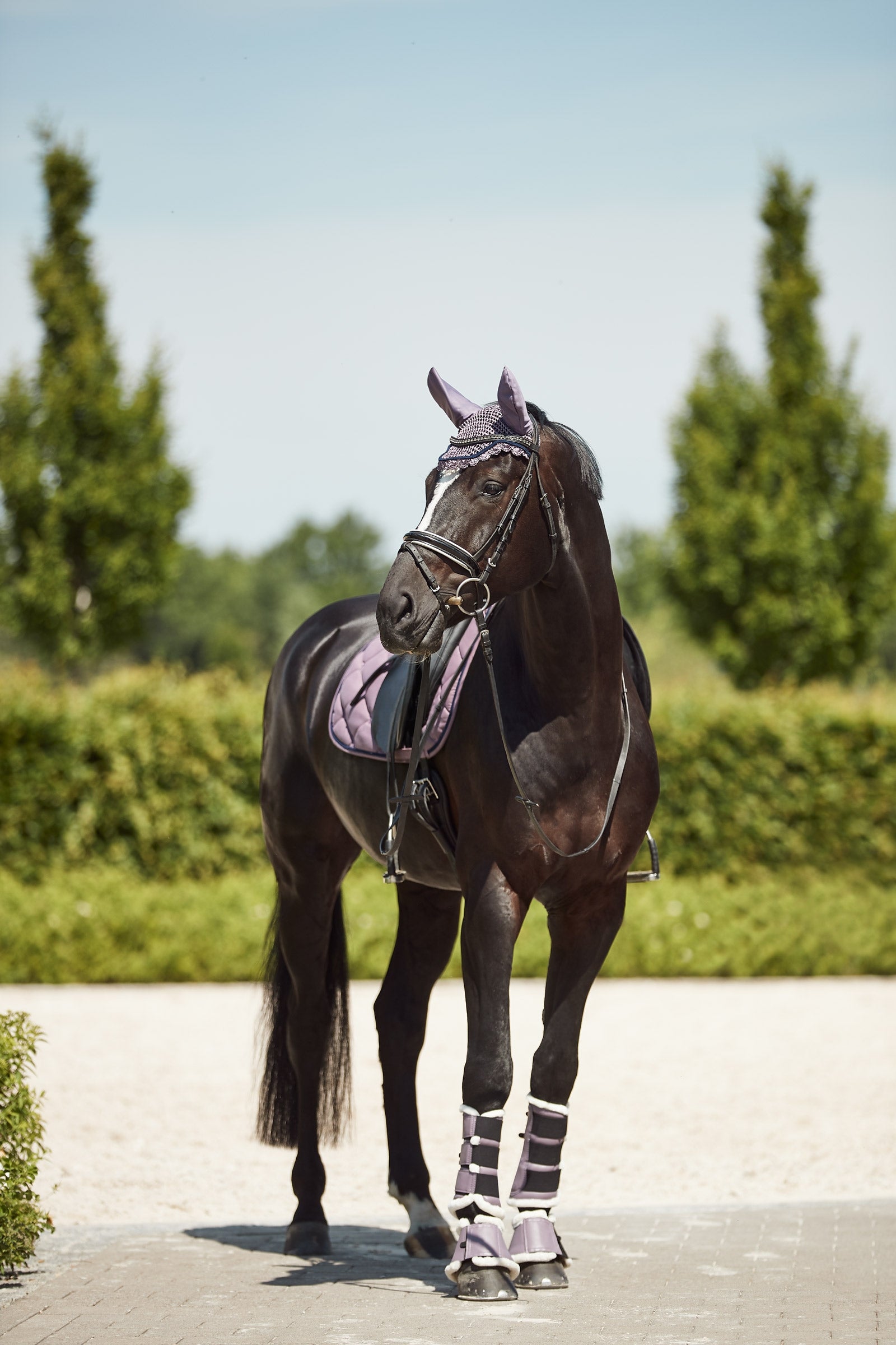 Horze Ghent Bell Boots with Faux Fur Leg Protection & Hoof Protection for Horses