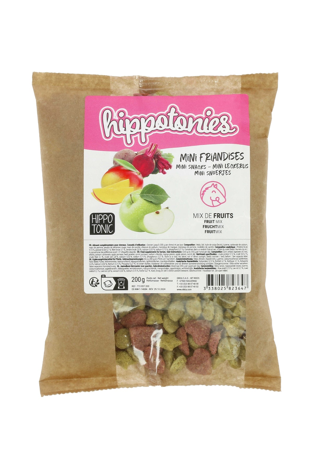 HIPPOTONIC Hippotonies Mini Treats Fruit Mix, 200 g Horse Feed & Nutrition