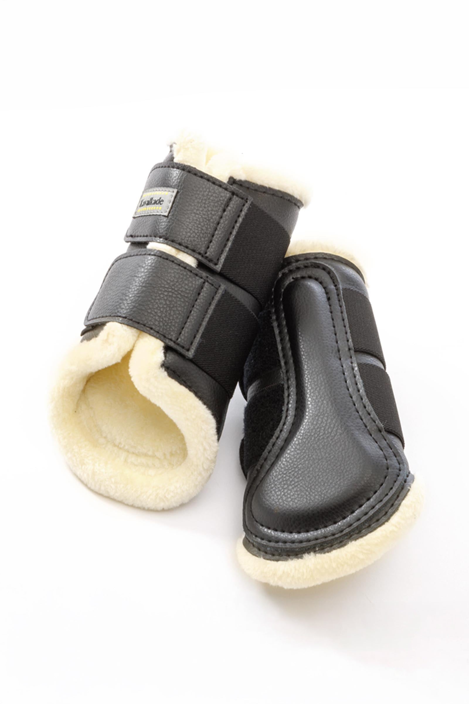 Kavalkade Anatomic syntetläder skydd med fuskpäls Leg & Hoof Protection