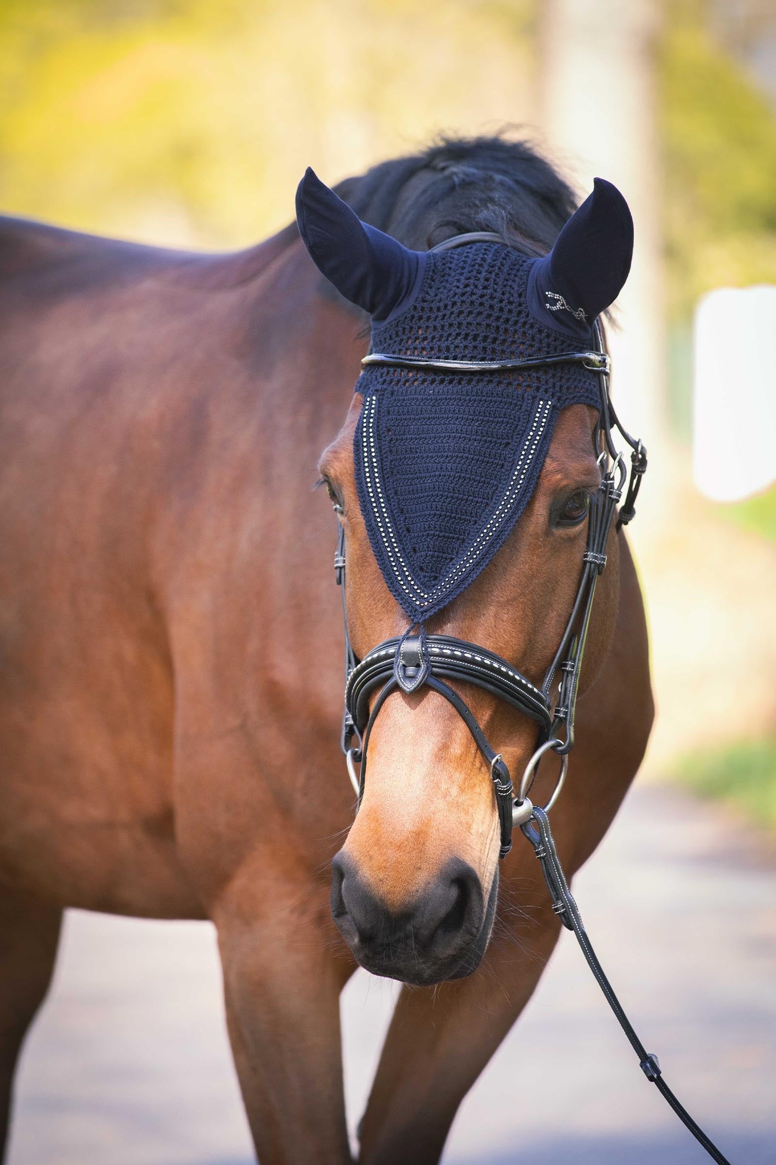 PENELOPE Long Fly Veil With Strass Antifly Protection for Horses