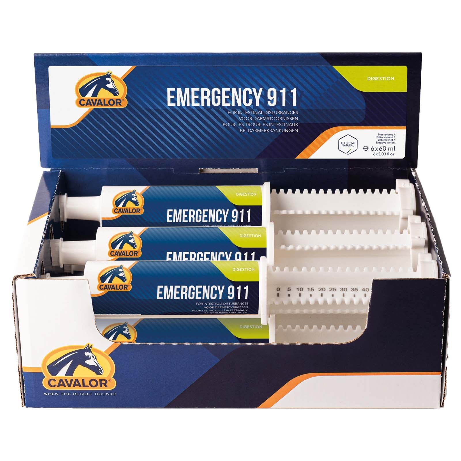 Cavalor Emergency 911 Paste, Digestion, Box Syringes 6x60ml Horse Feed & Nutrition