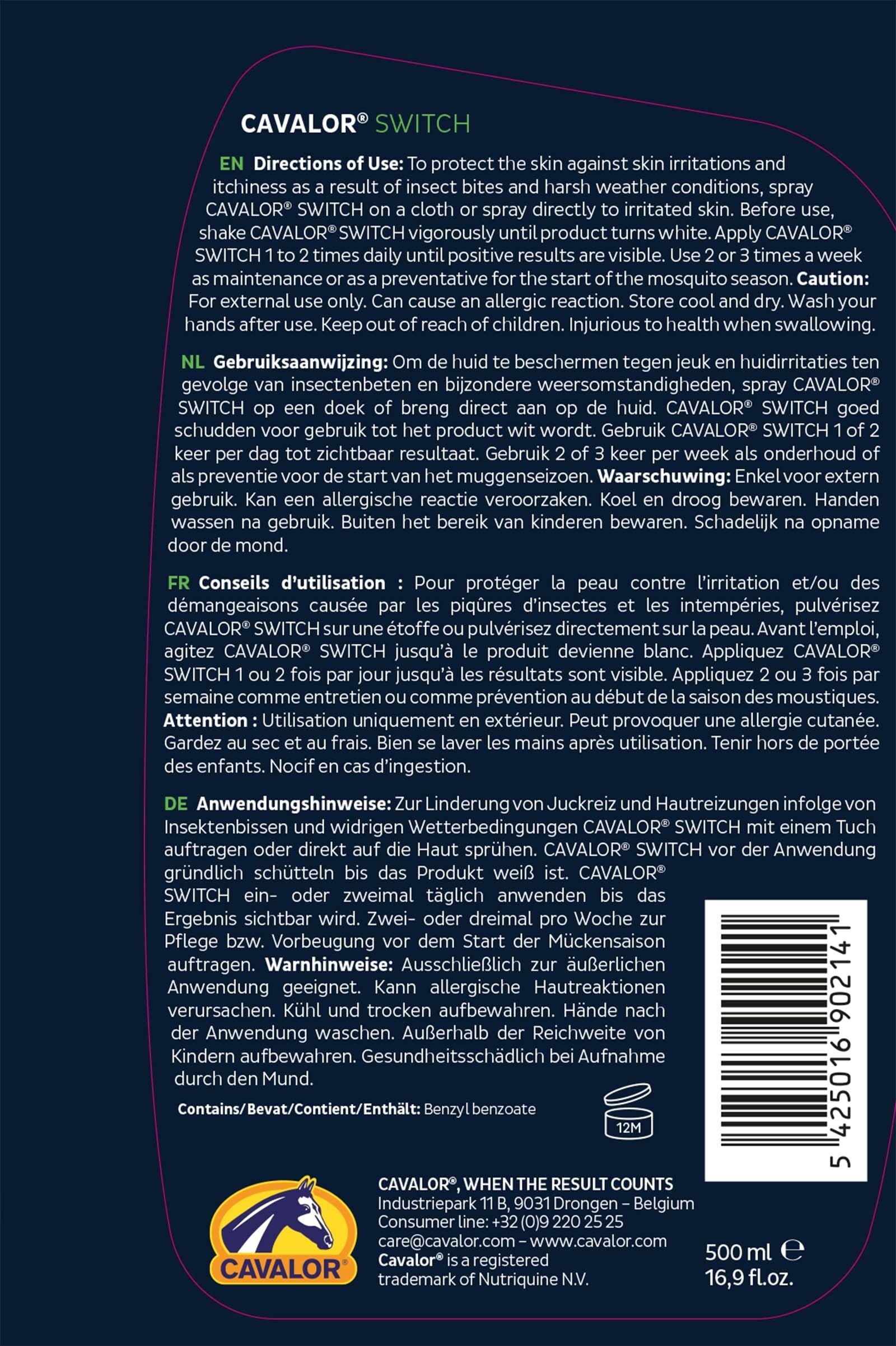 Cavalor Sw-Itch, 500 ml Antifly Protection for Horses