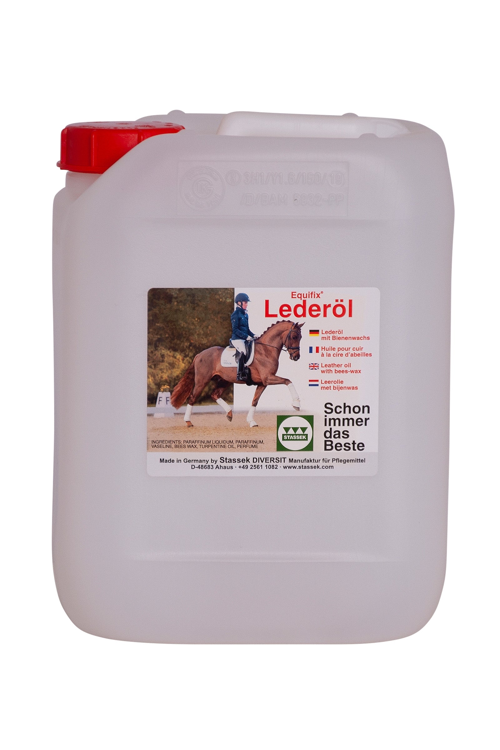 Stassek Equifix Läderolja med bivax, 2,5 liter Hälsovård