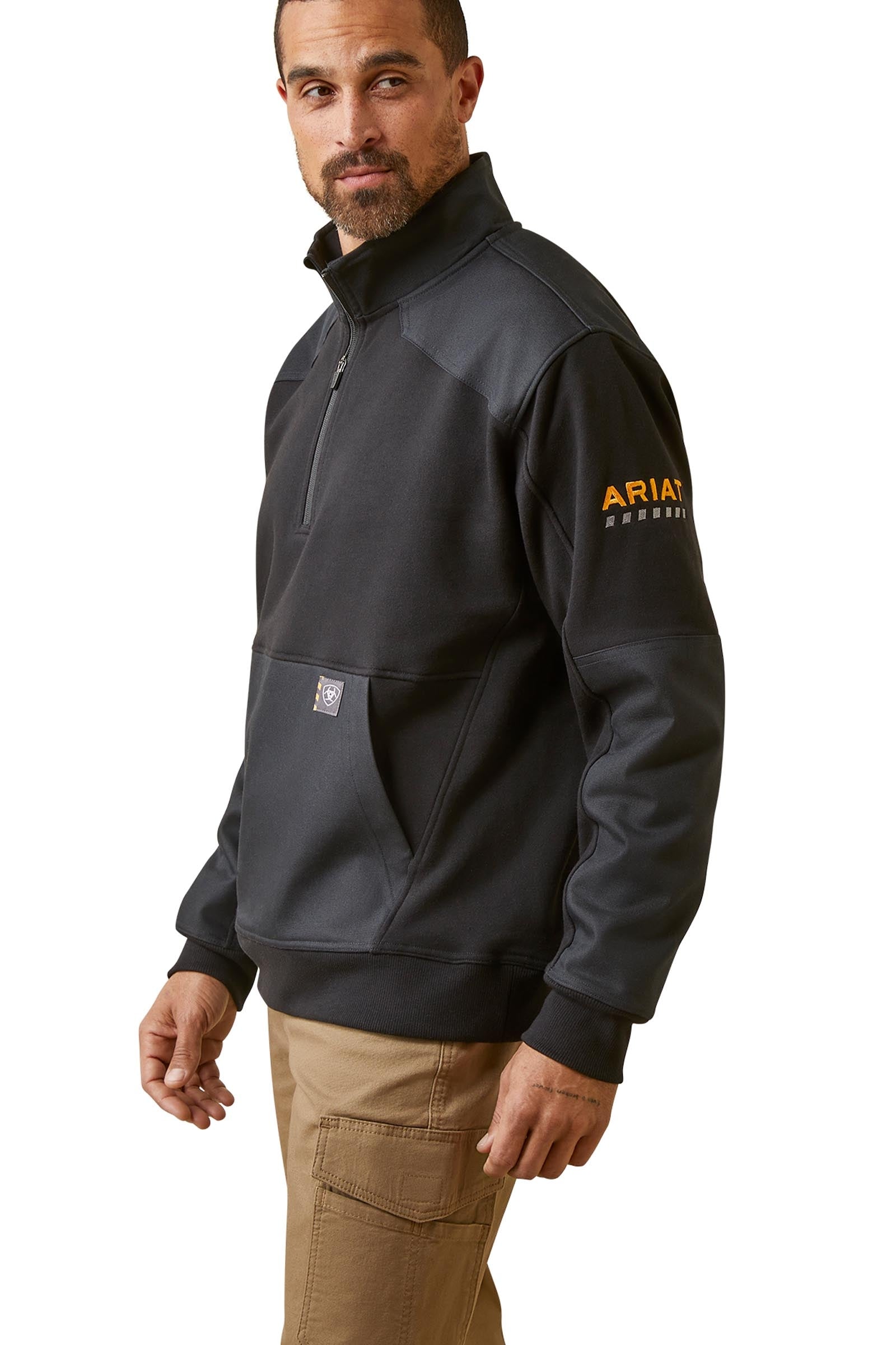 Ariat Rebar Workman Duracanvas Sweatshirt för herr med 1/4 dragkedja Herridkläder