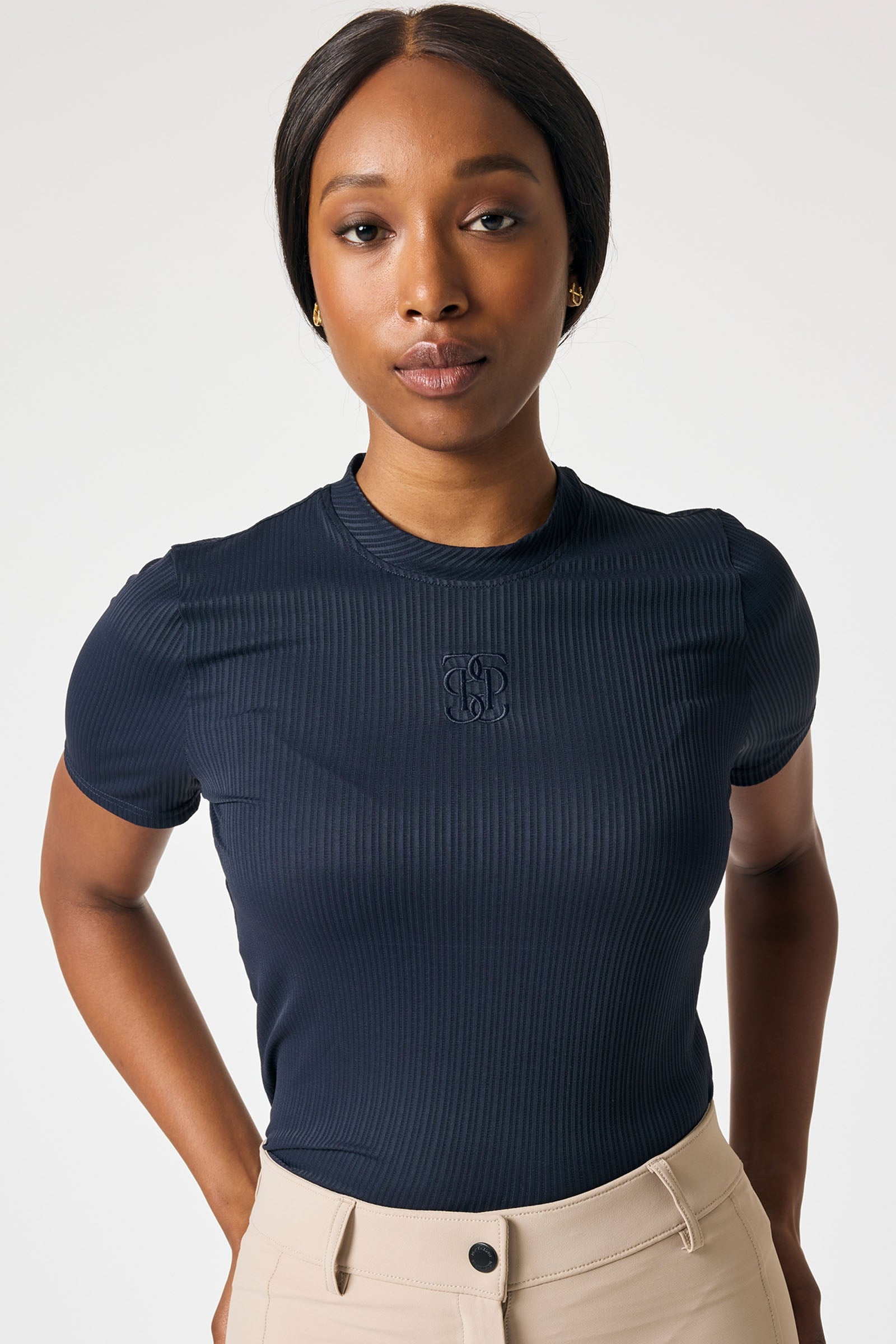 PS of Sweden Courtney S/S Randig Mesh Tröja Damridkläder