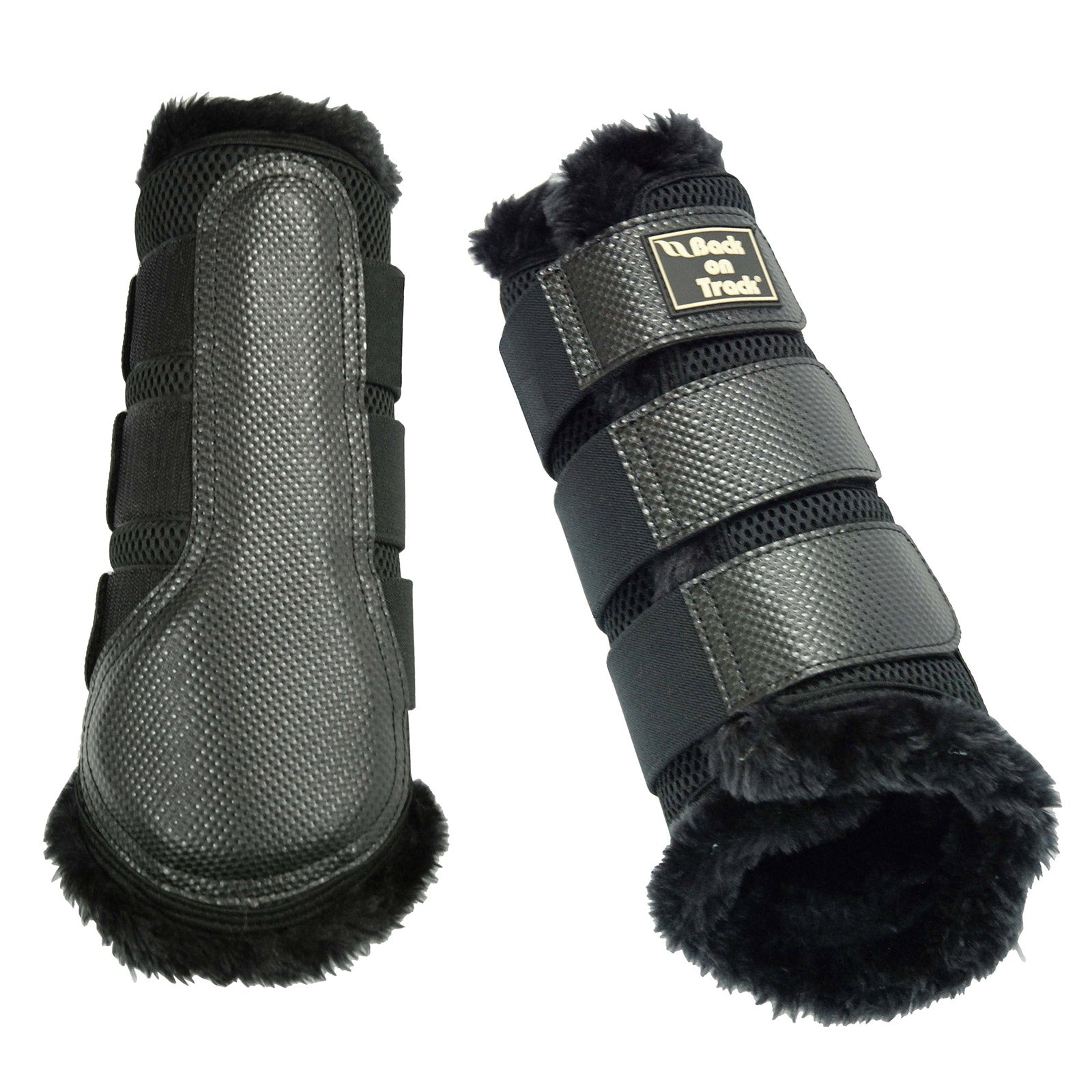 Back on Track strykkappor med 3D-nät och fuskpäls, L-XL Leg Protection & Hoof Protection for Horses