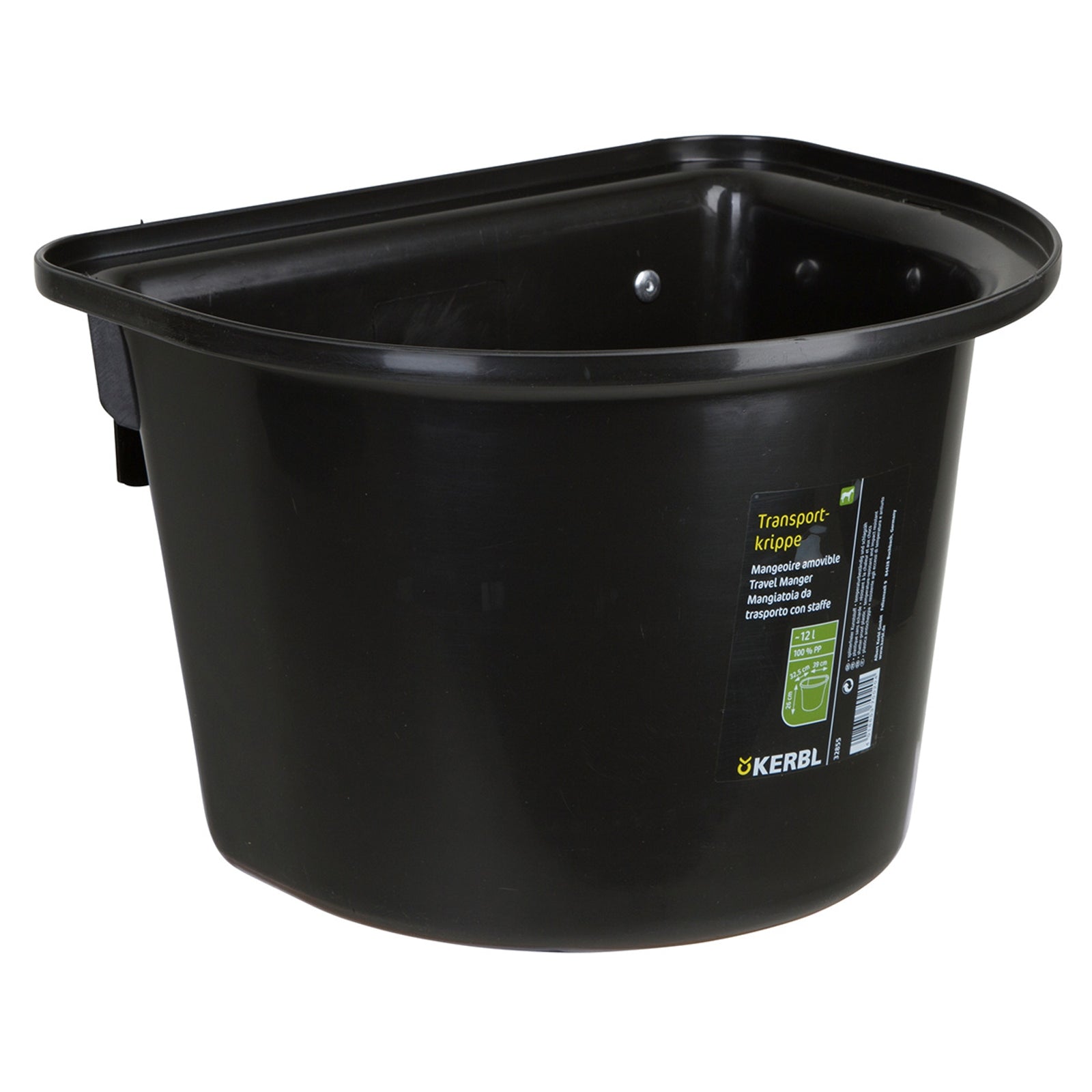 Kerbl transportskrubba 12 liter, plast, inbyggda hängare Utfodring & vattning