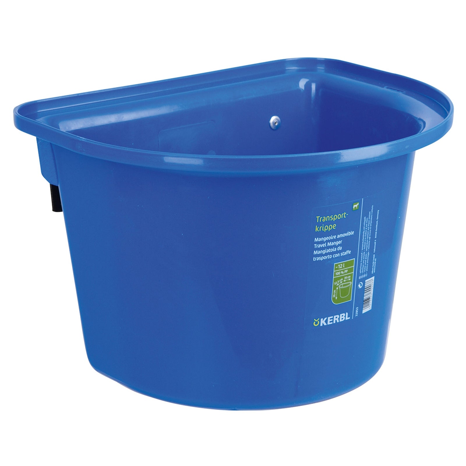 Kerbl transportskrubba 12 liter, plast, inbyggda hängare Utfodring & vattning