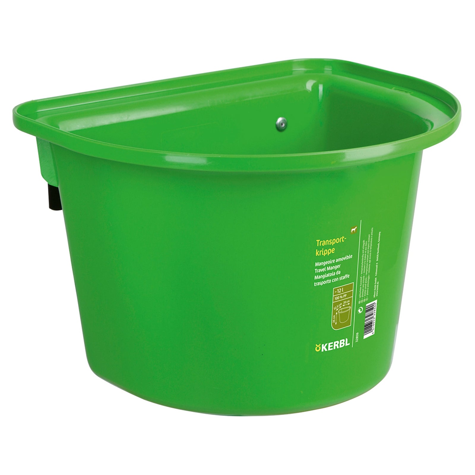 Kerbl transportskrubba 12 liter, plast, inbyggda hängare Utfodring & vattning