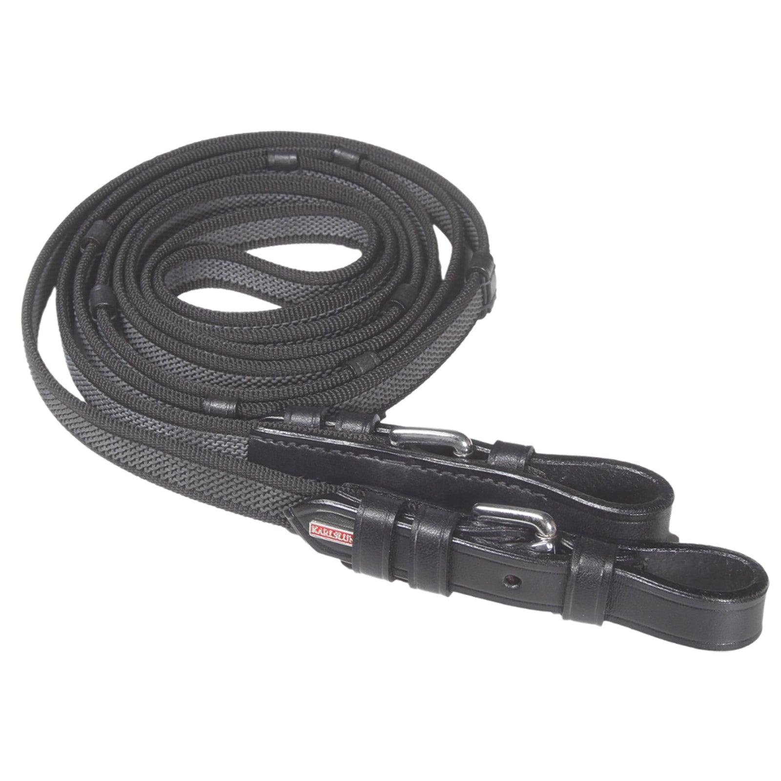 Karlslund Super grip reins with stoppers & buckles Bridles & Reins