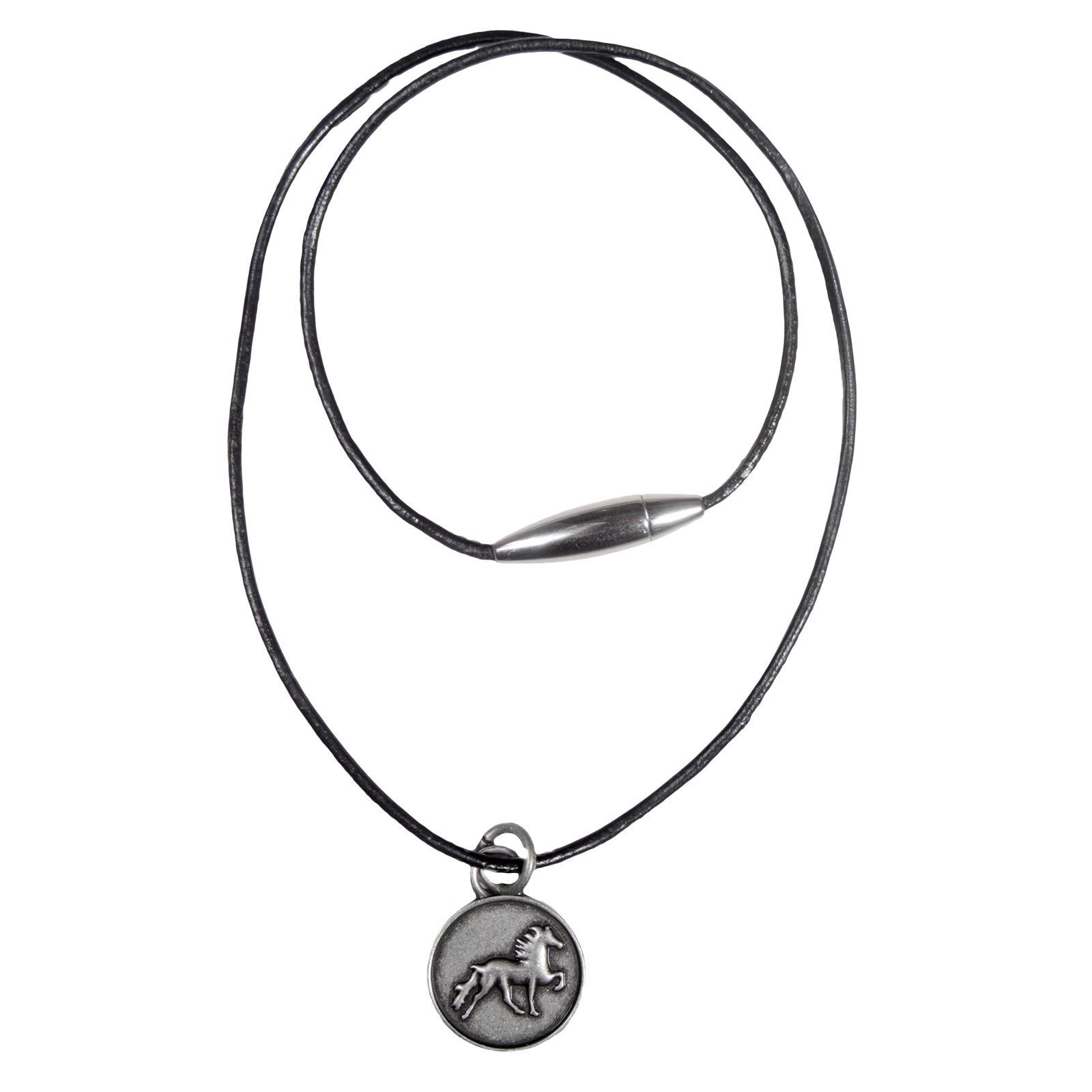 Karlslund läderhalsband med rustik islandshäst Presentartiklar