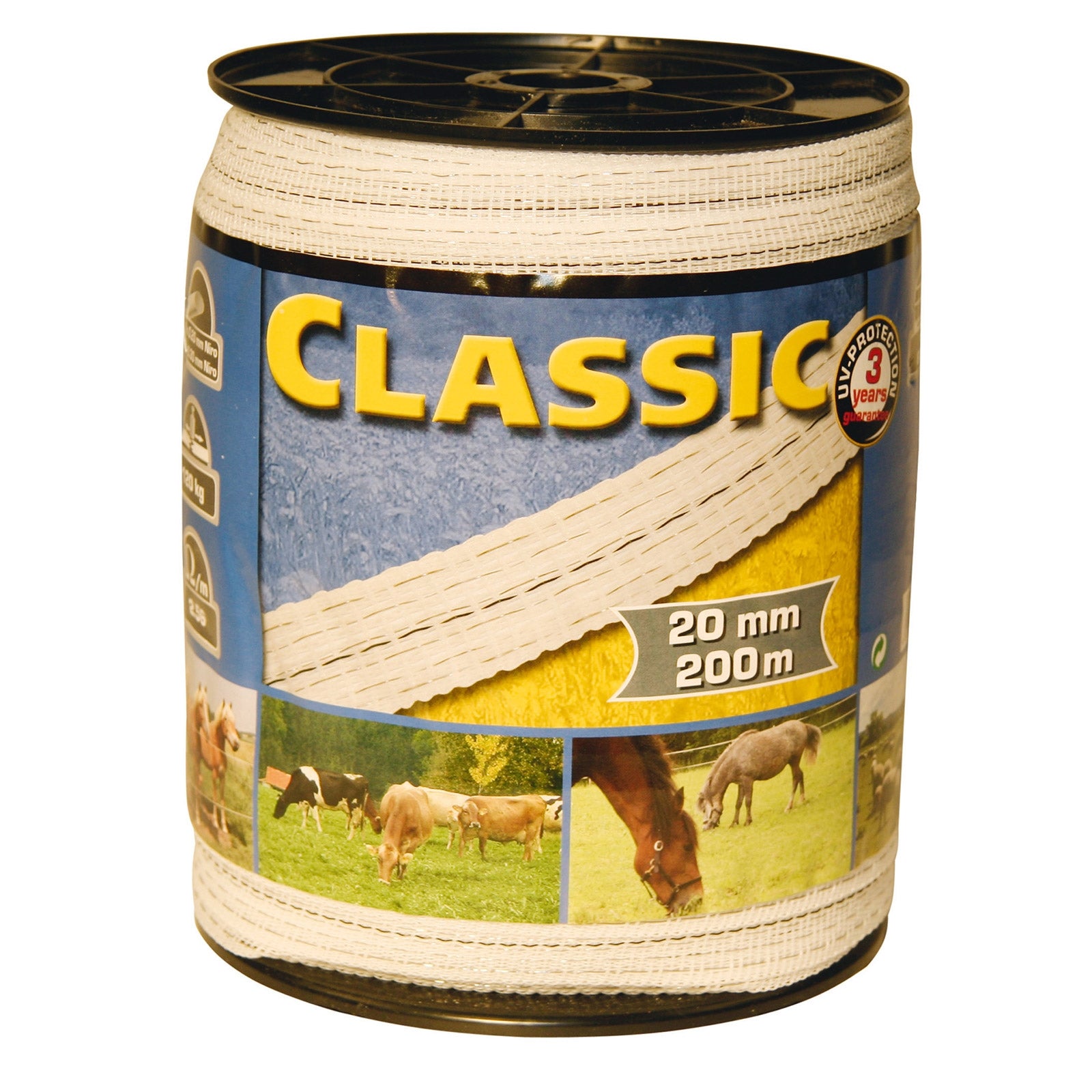Kerbl staketband Classic 200 m, 20 mm, 4x0,2+2x0,3 niro Elstängsel
