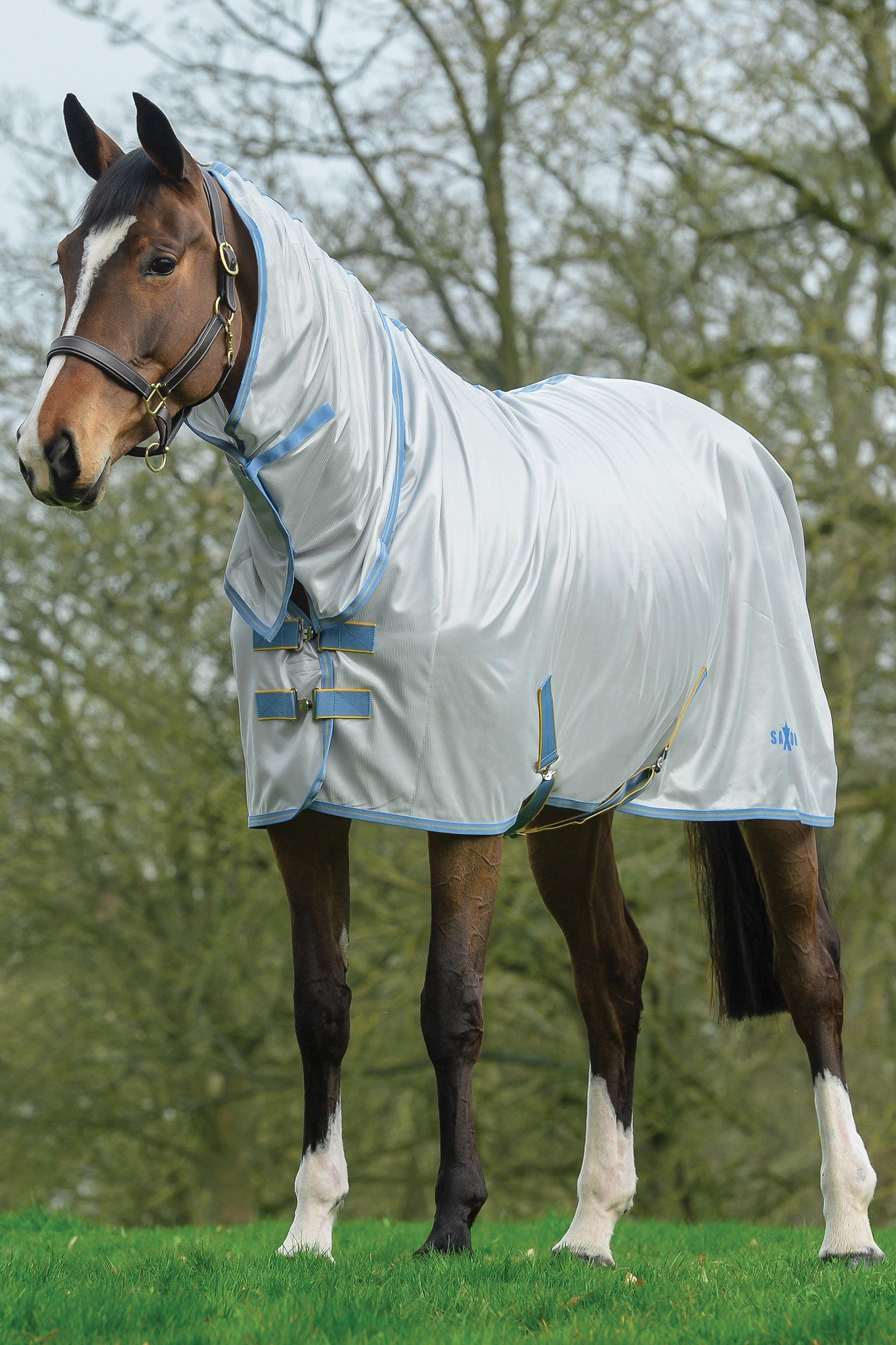 Saxon Mesh Combi täcke med fast halstäcke Hästtäcken