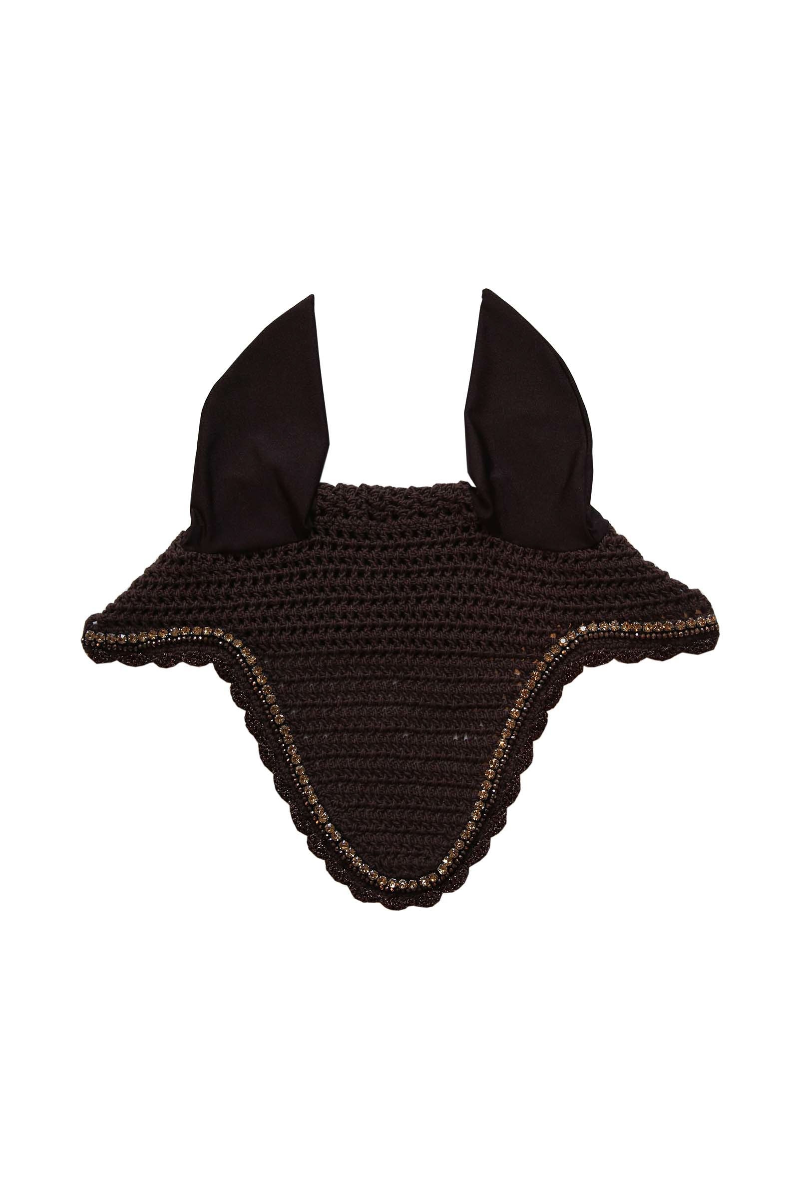 Kentucky Horsewear ljudisolerande ridhuva i lång modell med kristall & pärla Schabrak