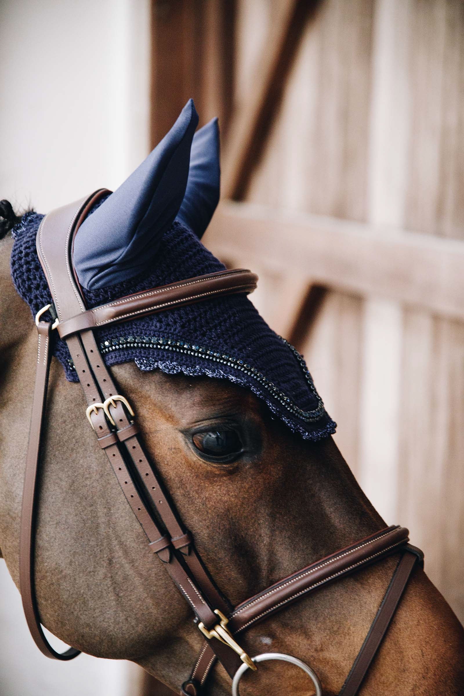 Kentucky Horsewear Fly Veil Wellington Stone & Pearl Soundless Saddle Pads