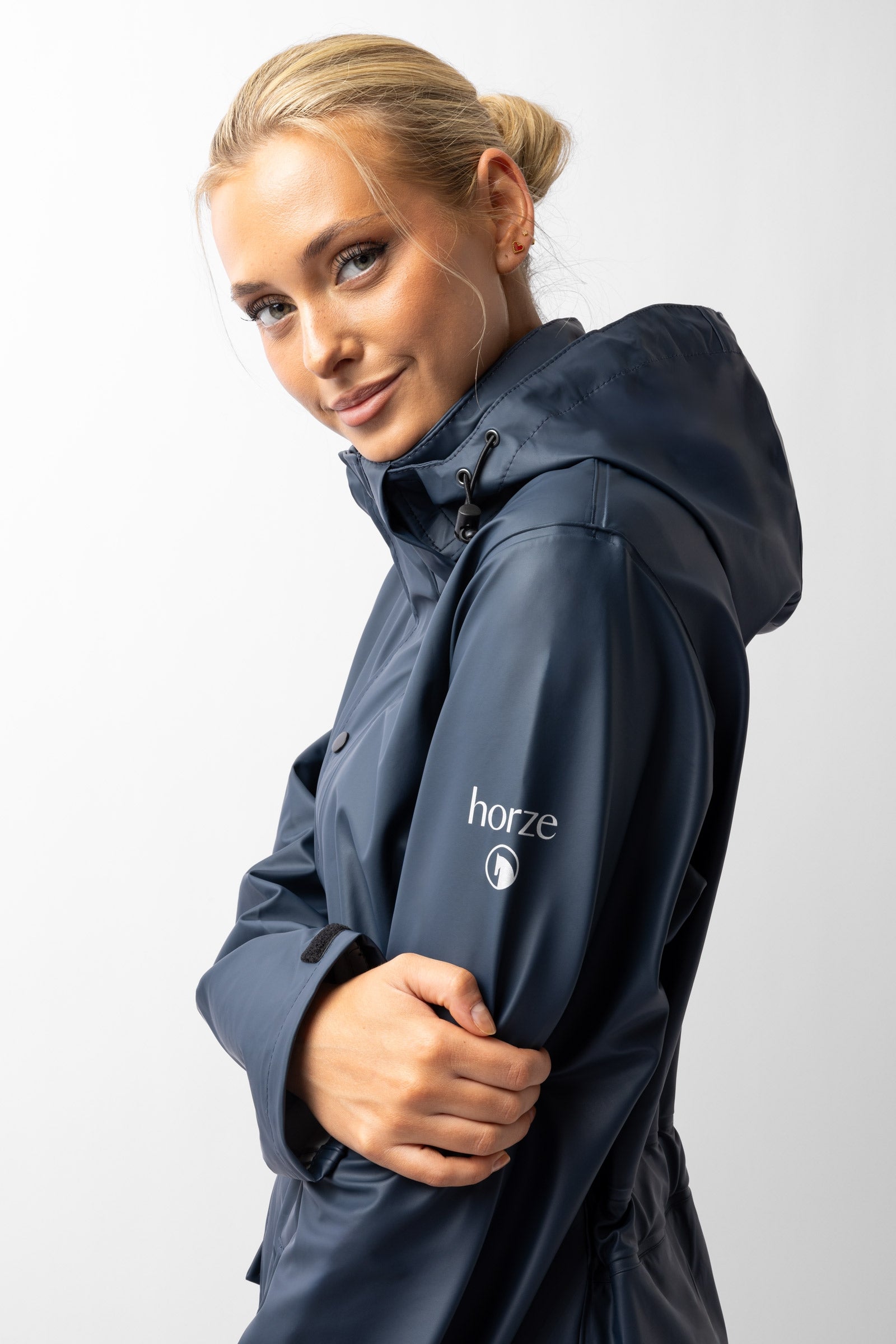 Horze Hazel Women's Long Raincoat with Slits Women’s Riding Clothing