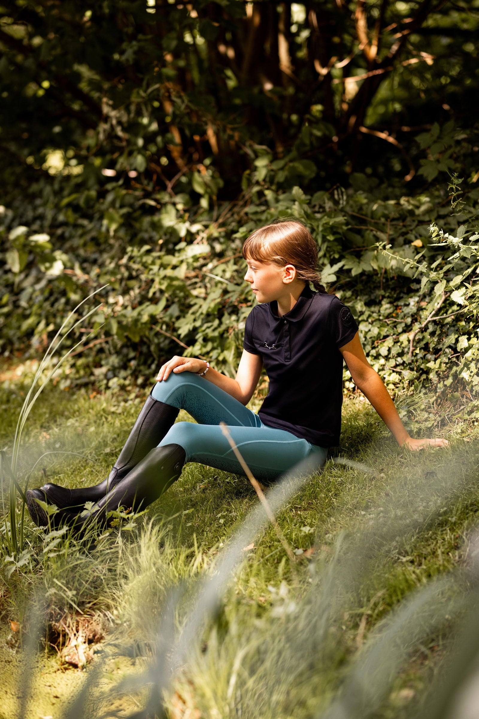 Horze Young Rider Denise Functional Short Sleeve Polo Shirt Kids Apparel