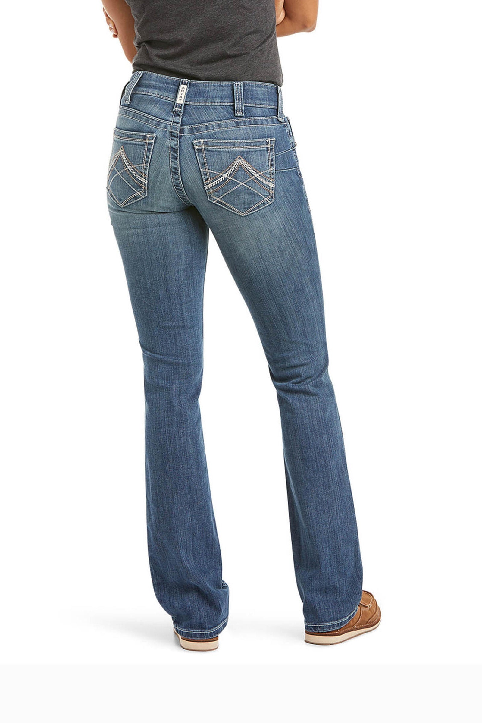 Ariat R.E.A.L. Mid Rise Stretch Icon Stackable Straight Leg Jeans Womens Breeches