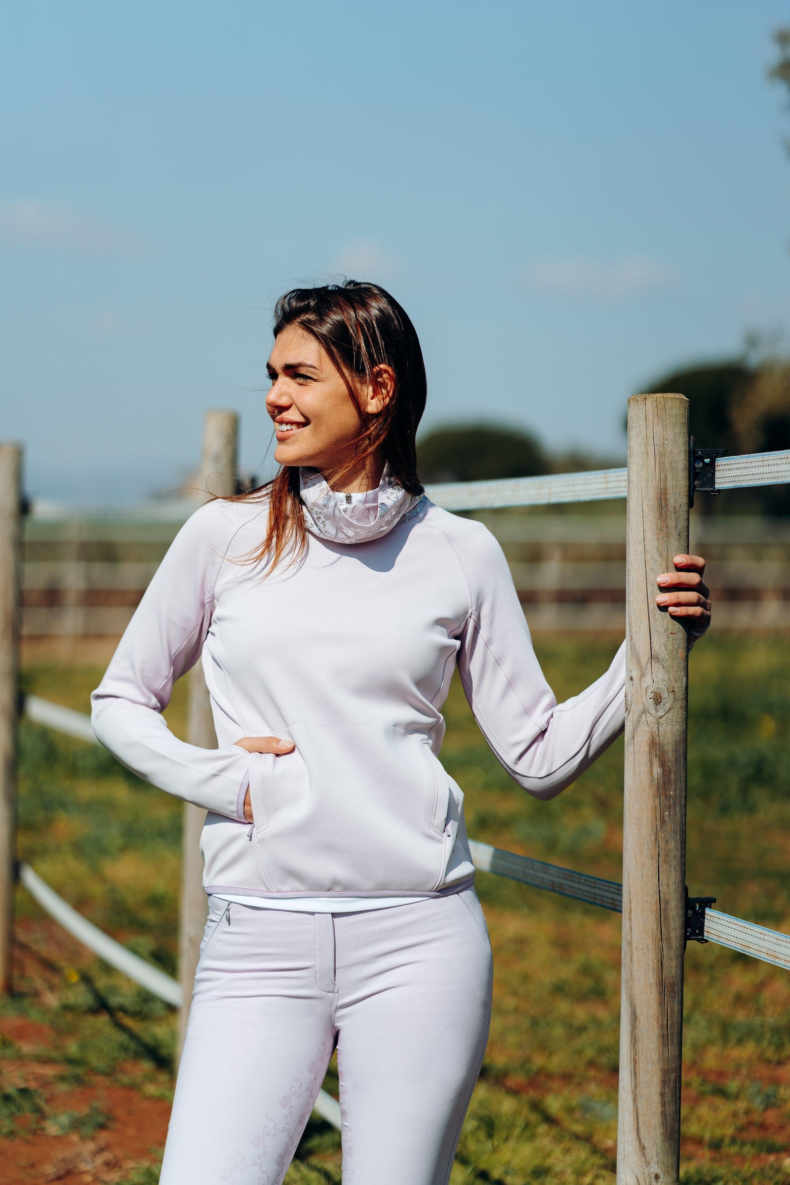 Horze Kaitlin Women's Functional Sweatshirt with Flower Collar Women’s Riding Clothing