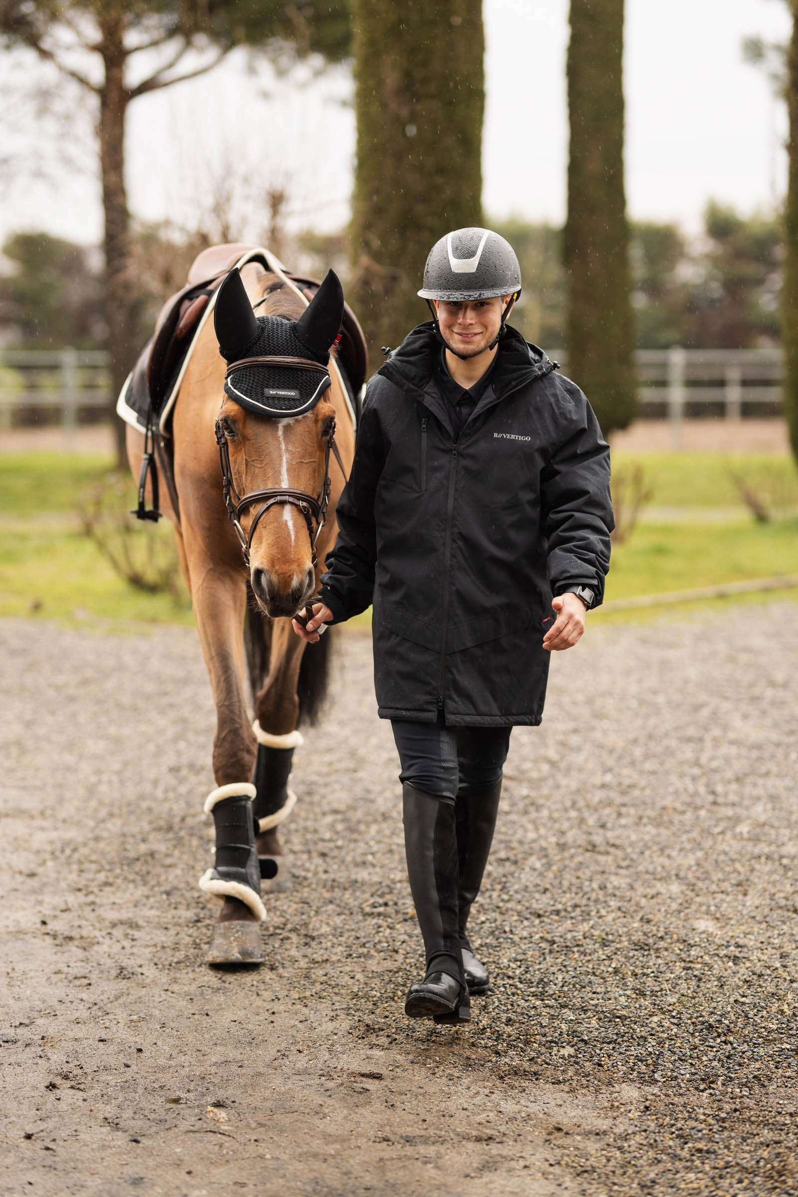 B Vertigo Milo Men's Waterproof Parka Riding Jacket Mens Riding Clothing