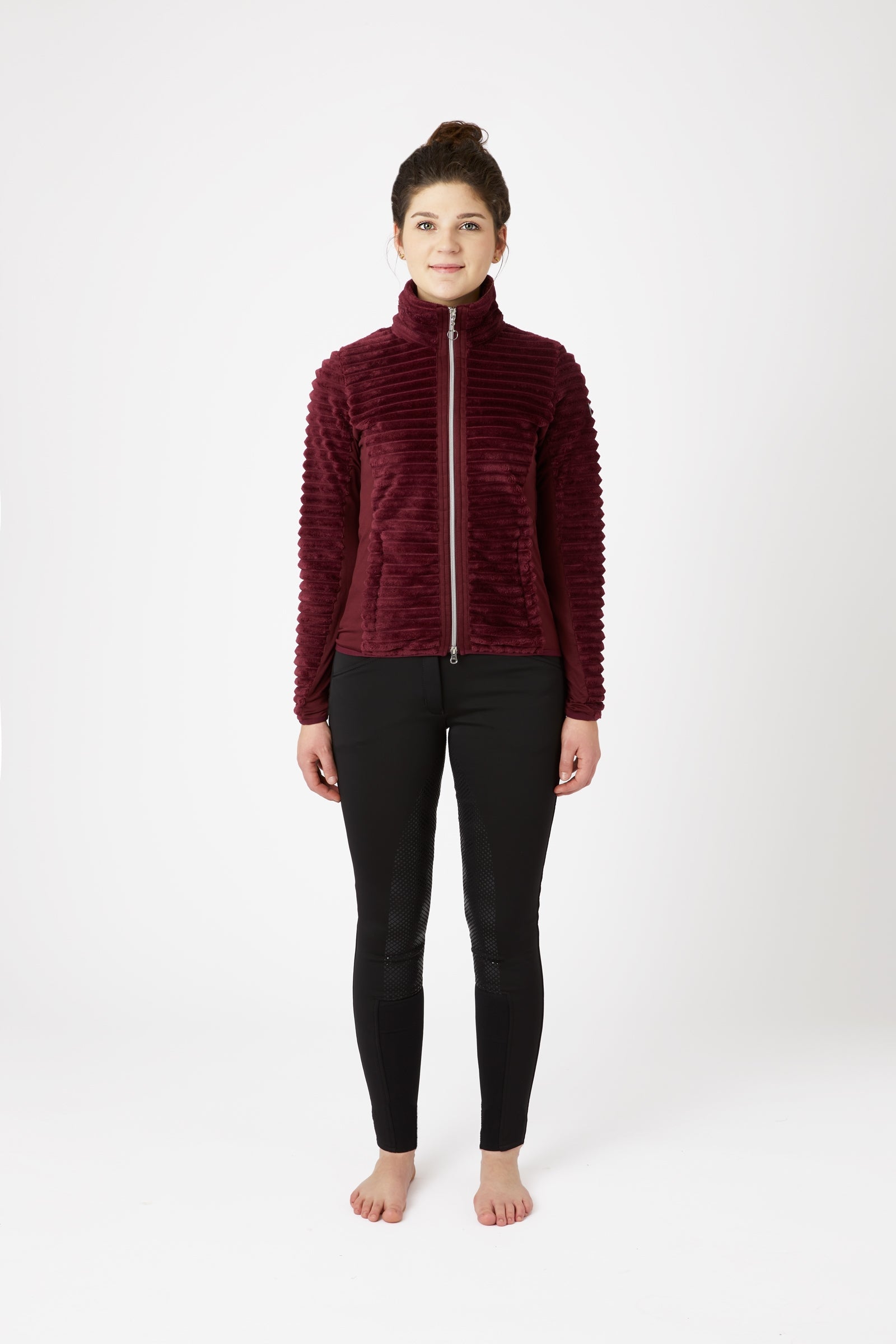 Horze Della Women's Striped Fleece Riding Riding Jacket Women’s Riding Clothing