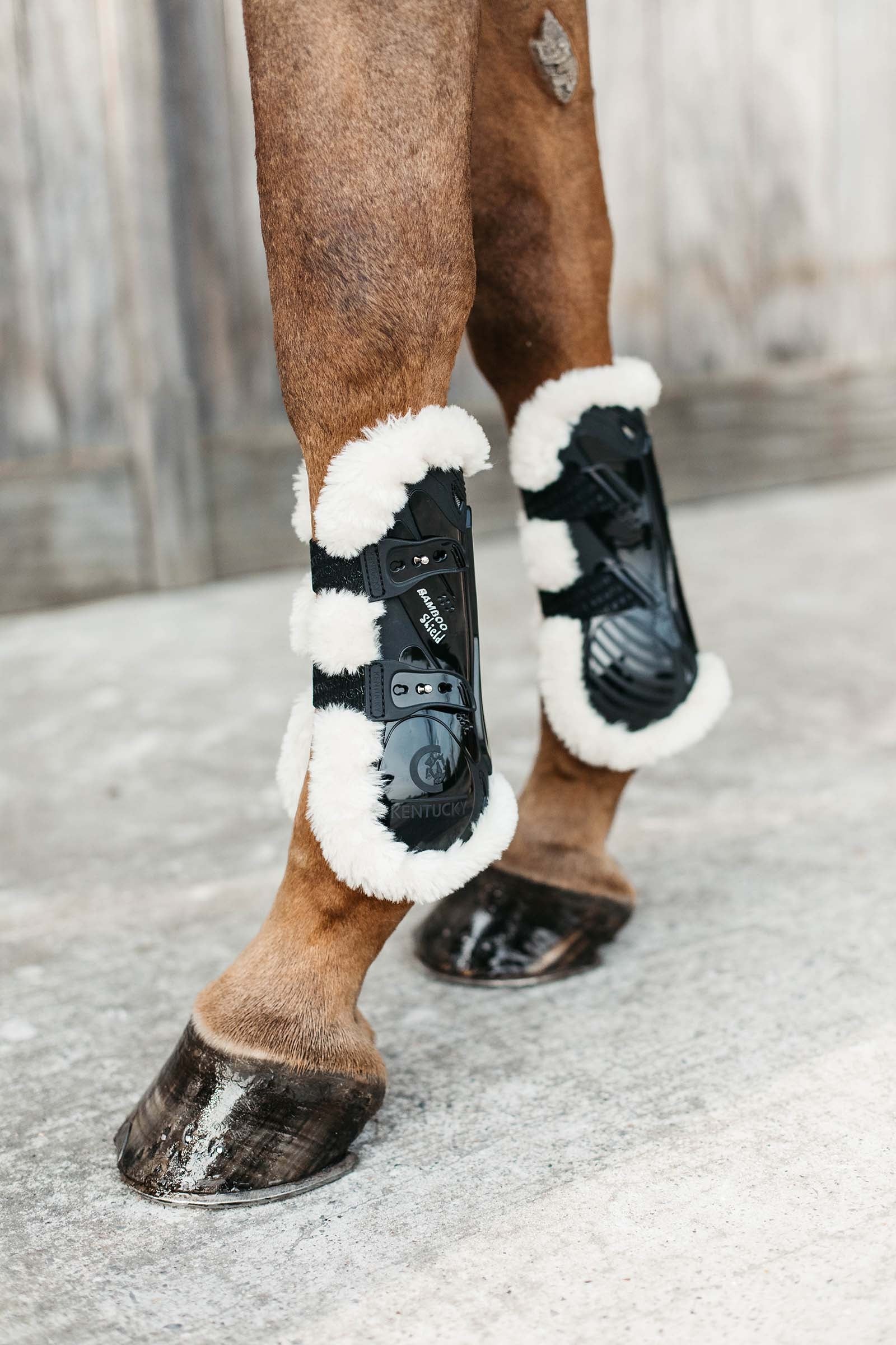 Kentucky Horsewear senskydd med veganskt fårskinn, bambu, elastisk Leg Protection & Hoof Protection for Horses