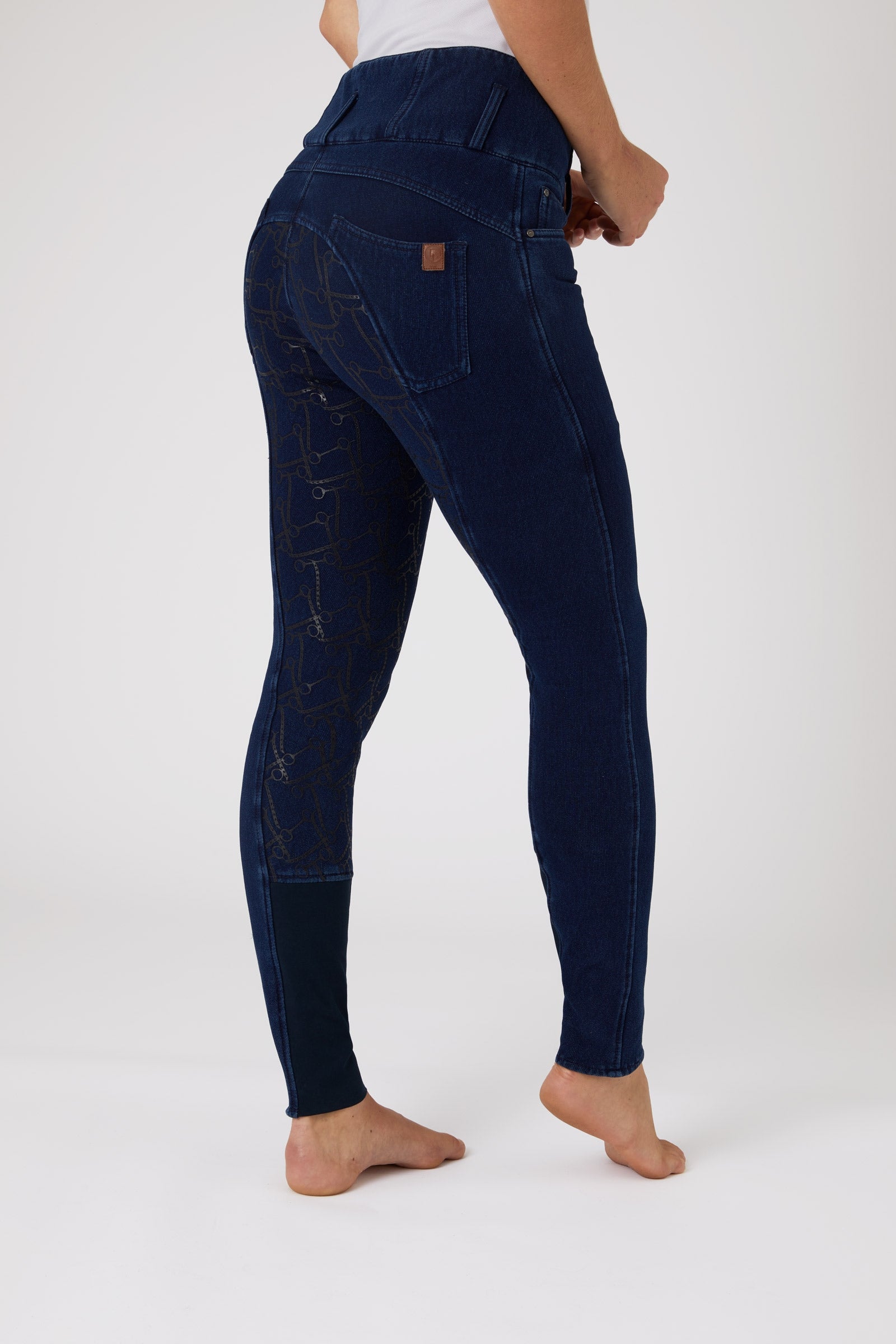 Horze Kacy denim thermo ridbyxa med helskodd för dam Womens Breeches