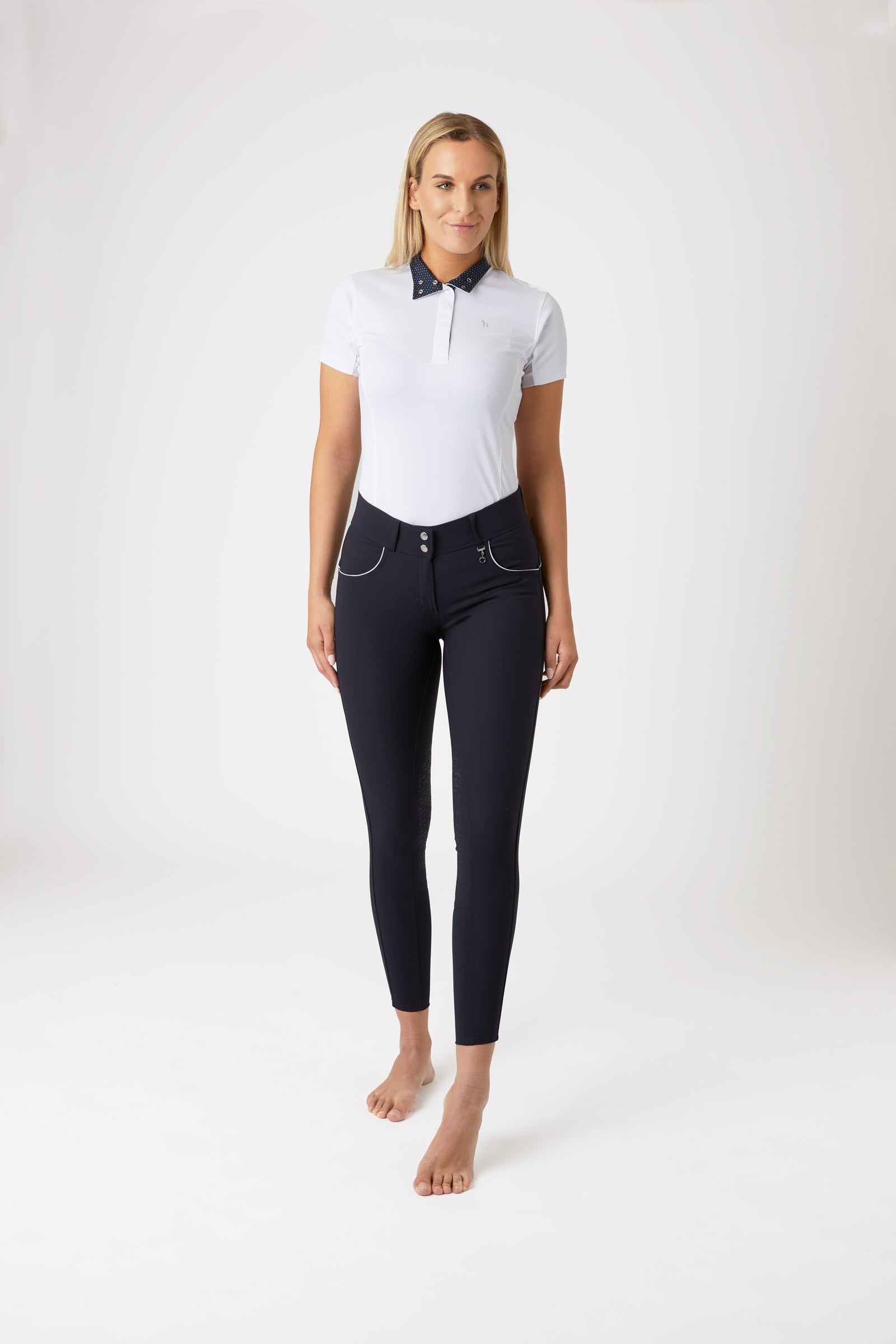 Horze Aubrey High Waist Breeches for Women with Silicone Knee Patch Womens Breeches