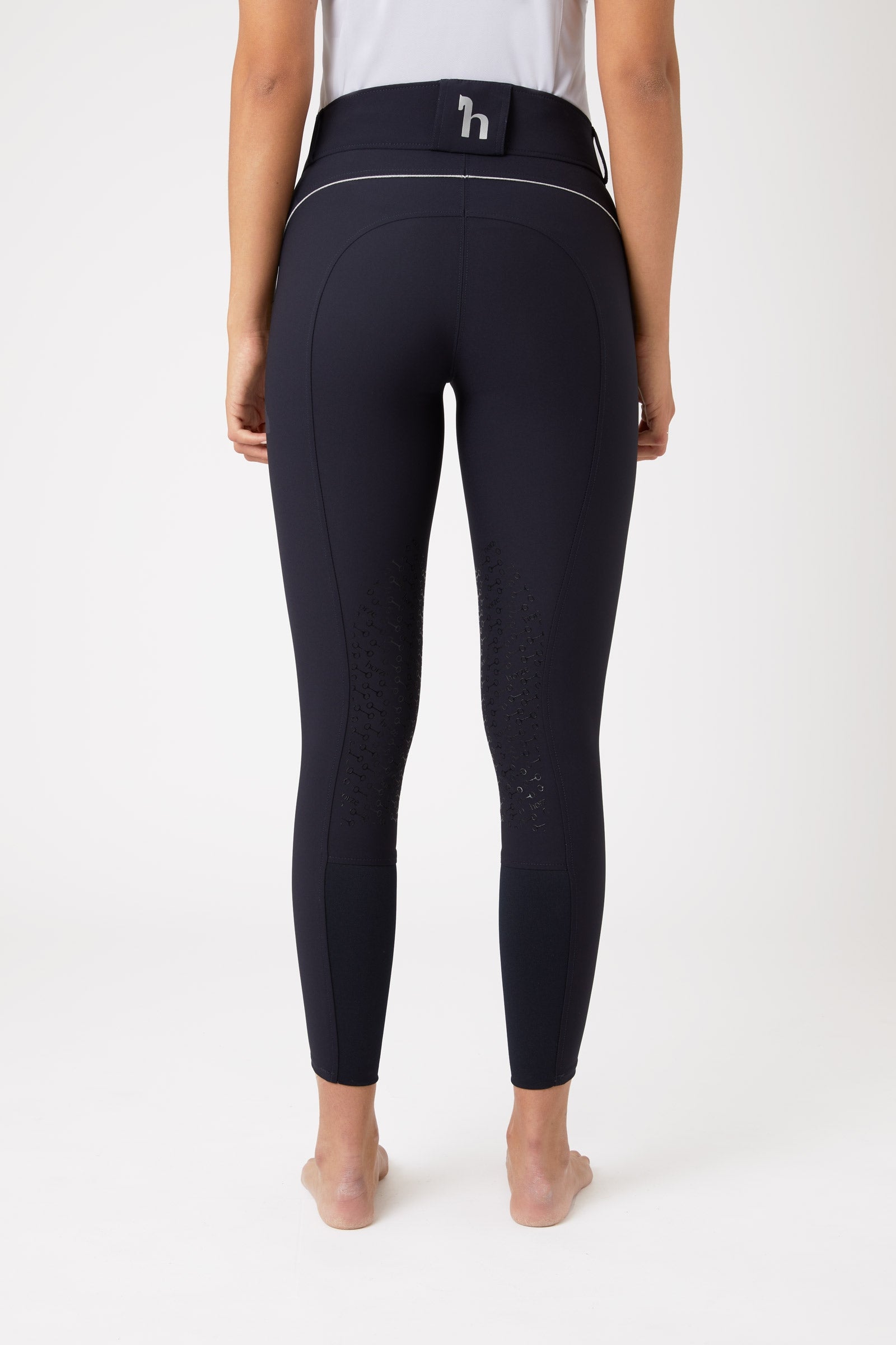 Horze Aubrey High Waist Breeches for Women with Silicone Knee Patch Womens Breeches