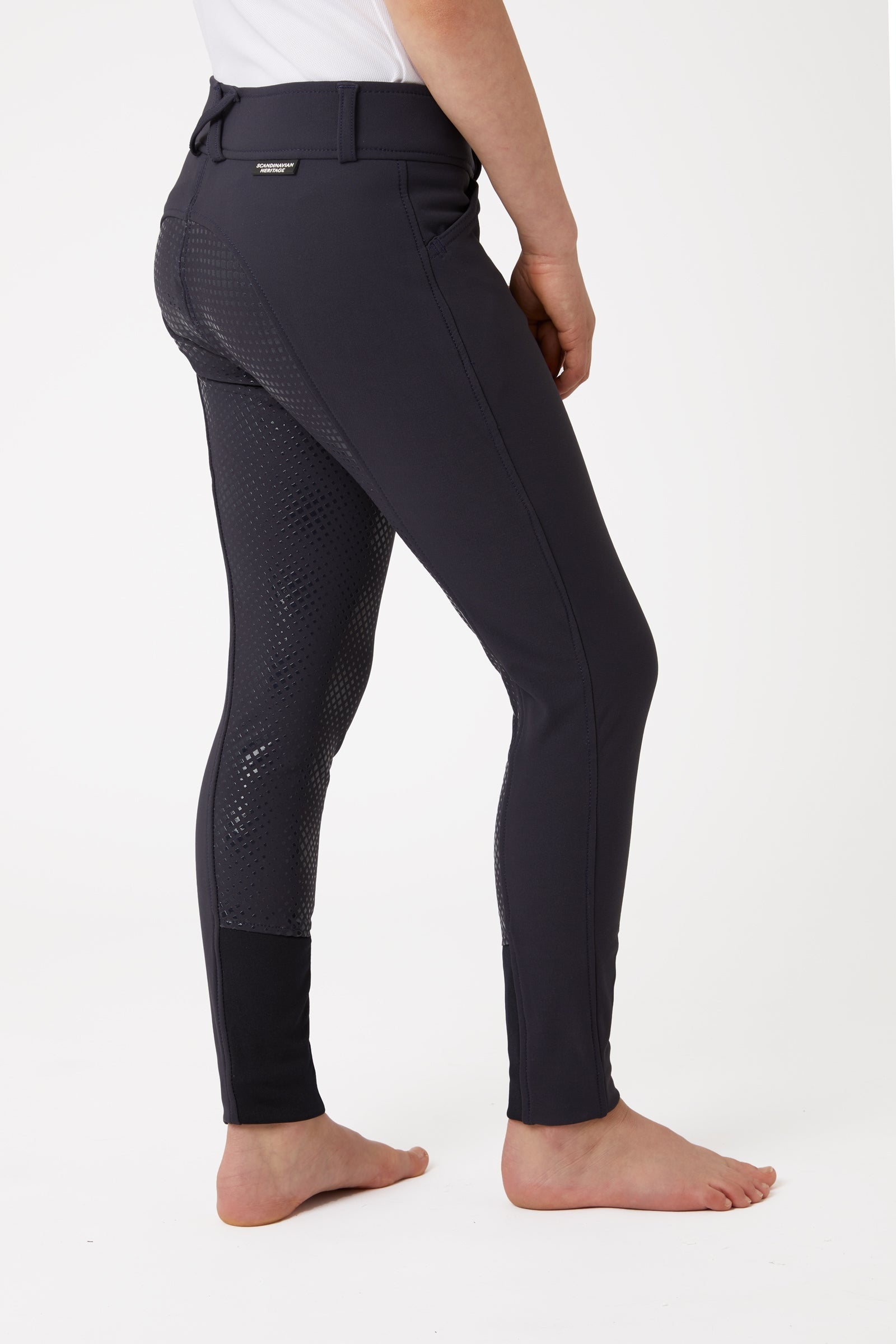 Horze Grand Prix helskodda ridbyxor med silikongrepp för barn, UPF 50+ Barnridkläder