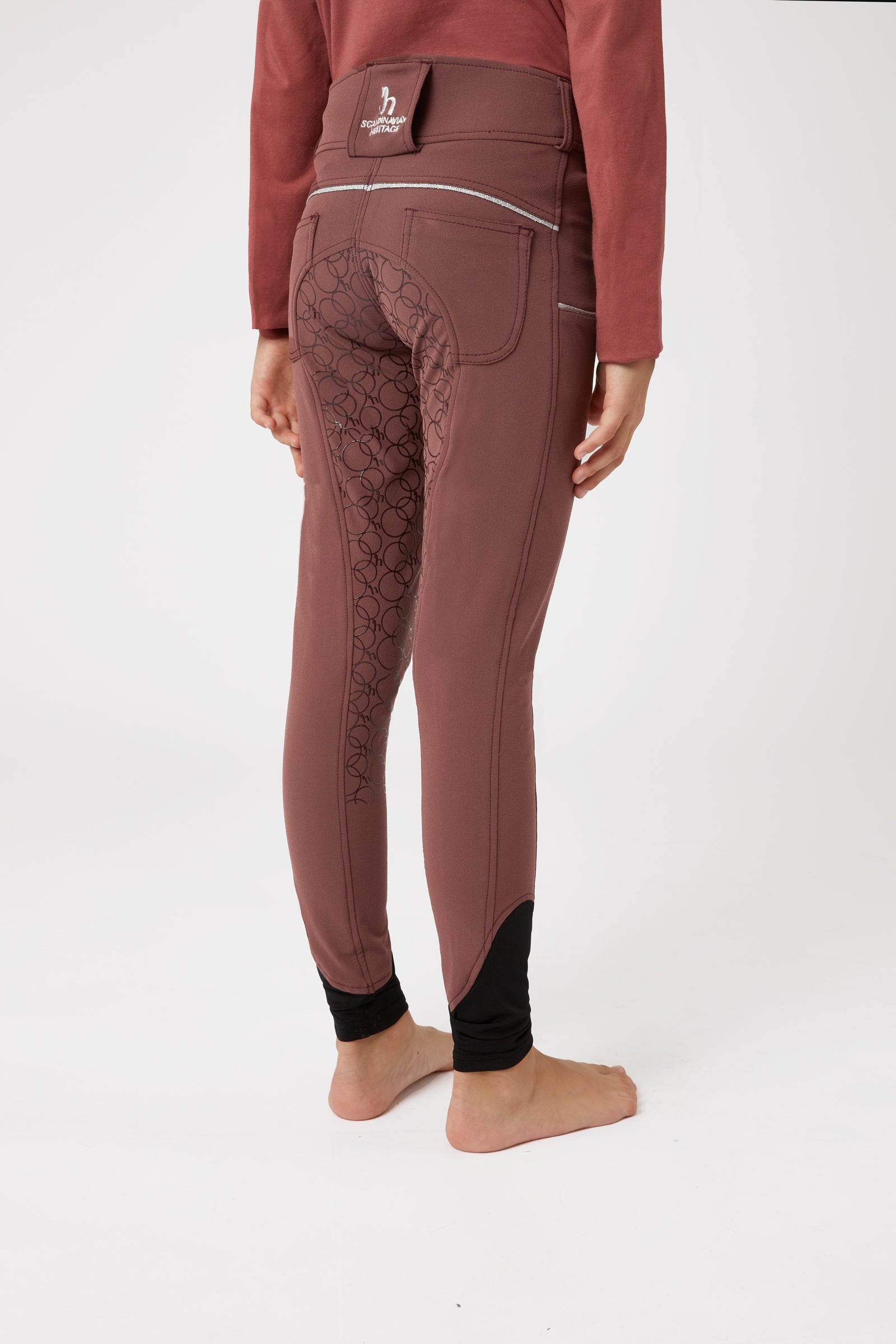 Horze Leighton Teens Silicone Full Grip Breeches with Phone Pocket Kids Apparel