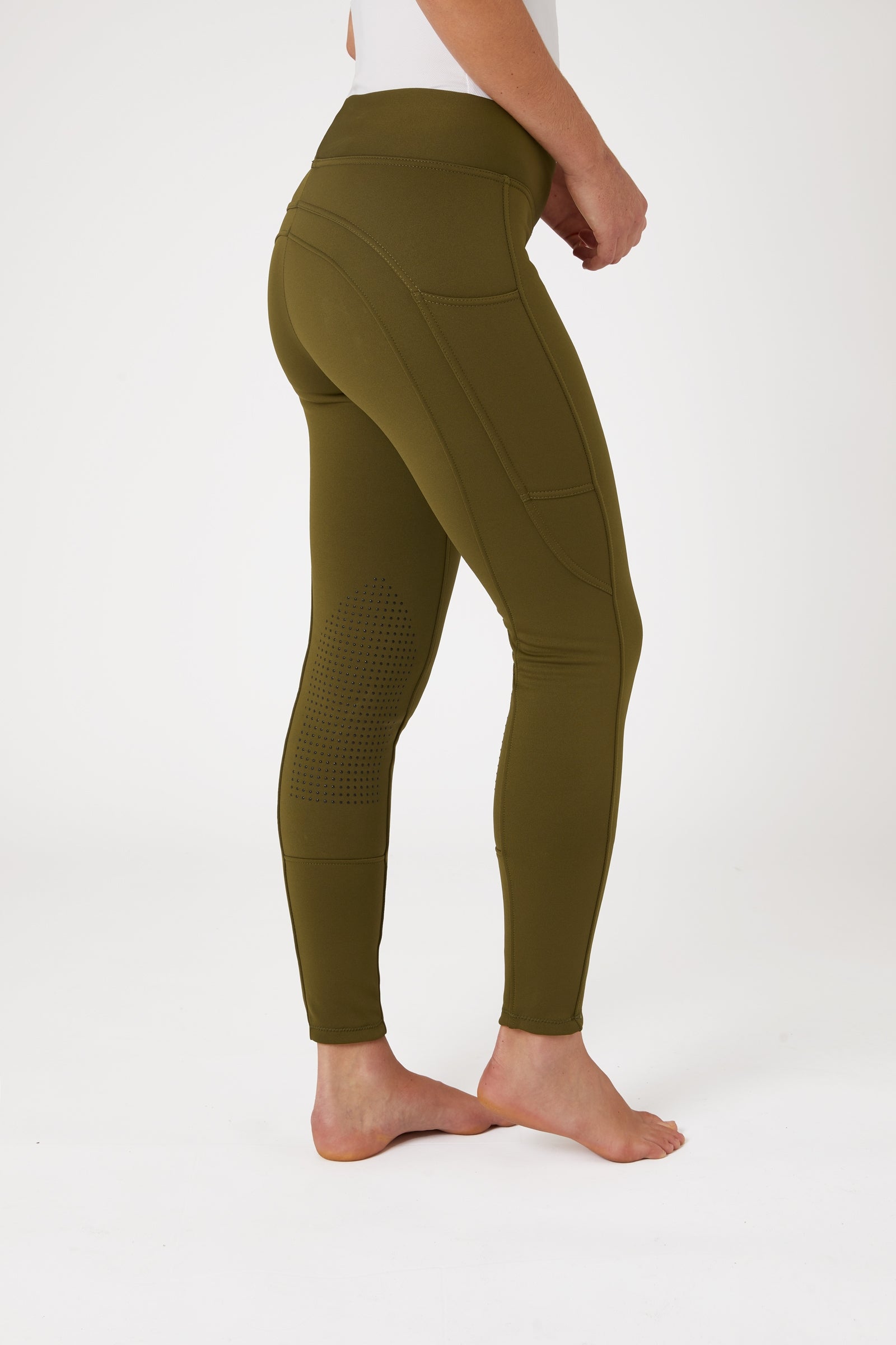 Horze Active vinterridtights med knäskodd och mobilficka för dam Womens Breeches