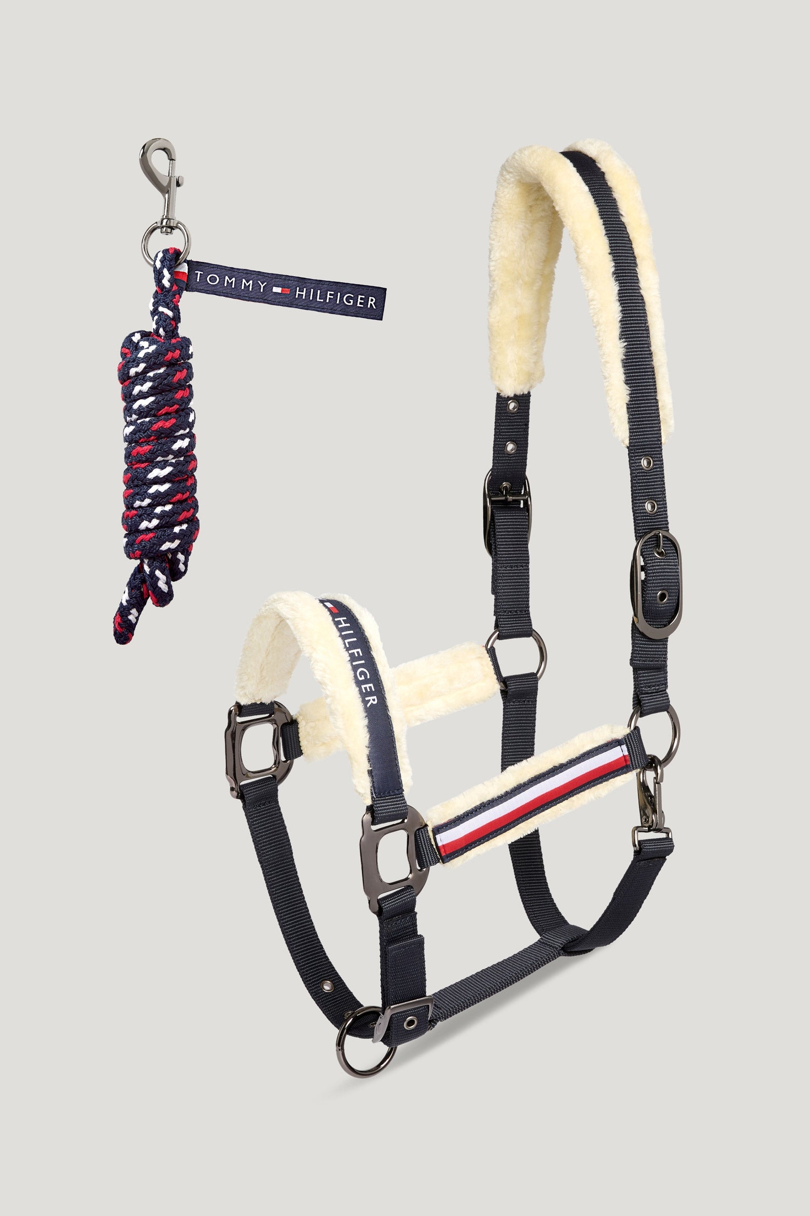 Tommy Hilfiger Equestrian Yale set med grimma i konstpäls och grimskaft Grimma & grimskaft