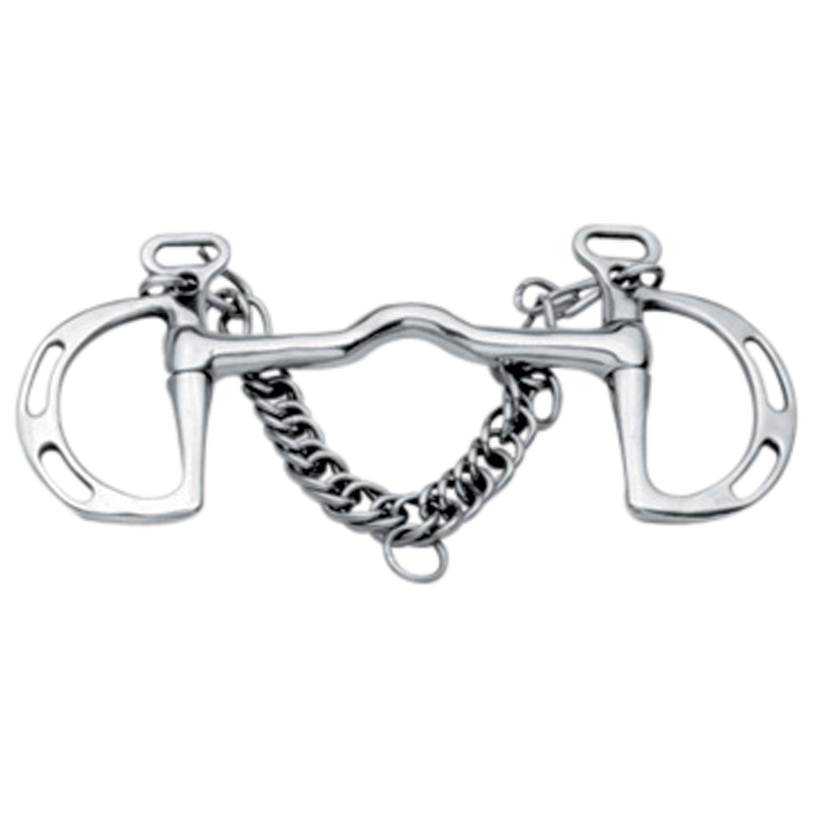 Korsteel Stainless Steel rakt Kimblewick-bett med liten port och hålade ringar Bett