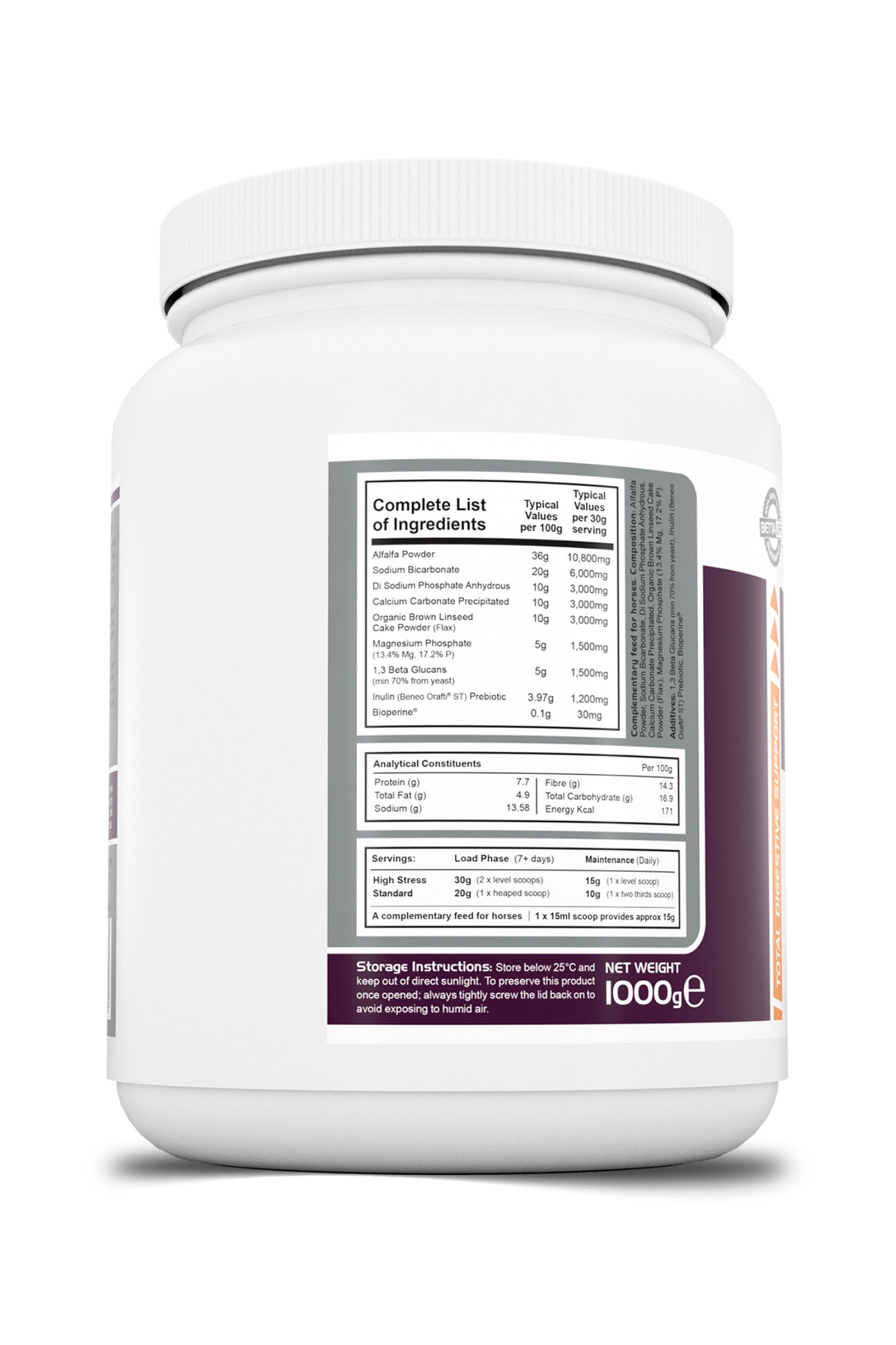 Betta Life PharmaTrac Total Digestive Support Equine Supplement, 1kg Horse Feed & Nutrition
