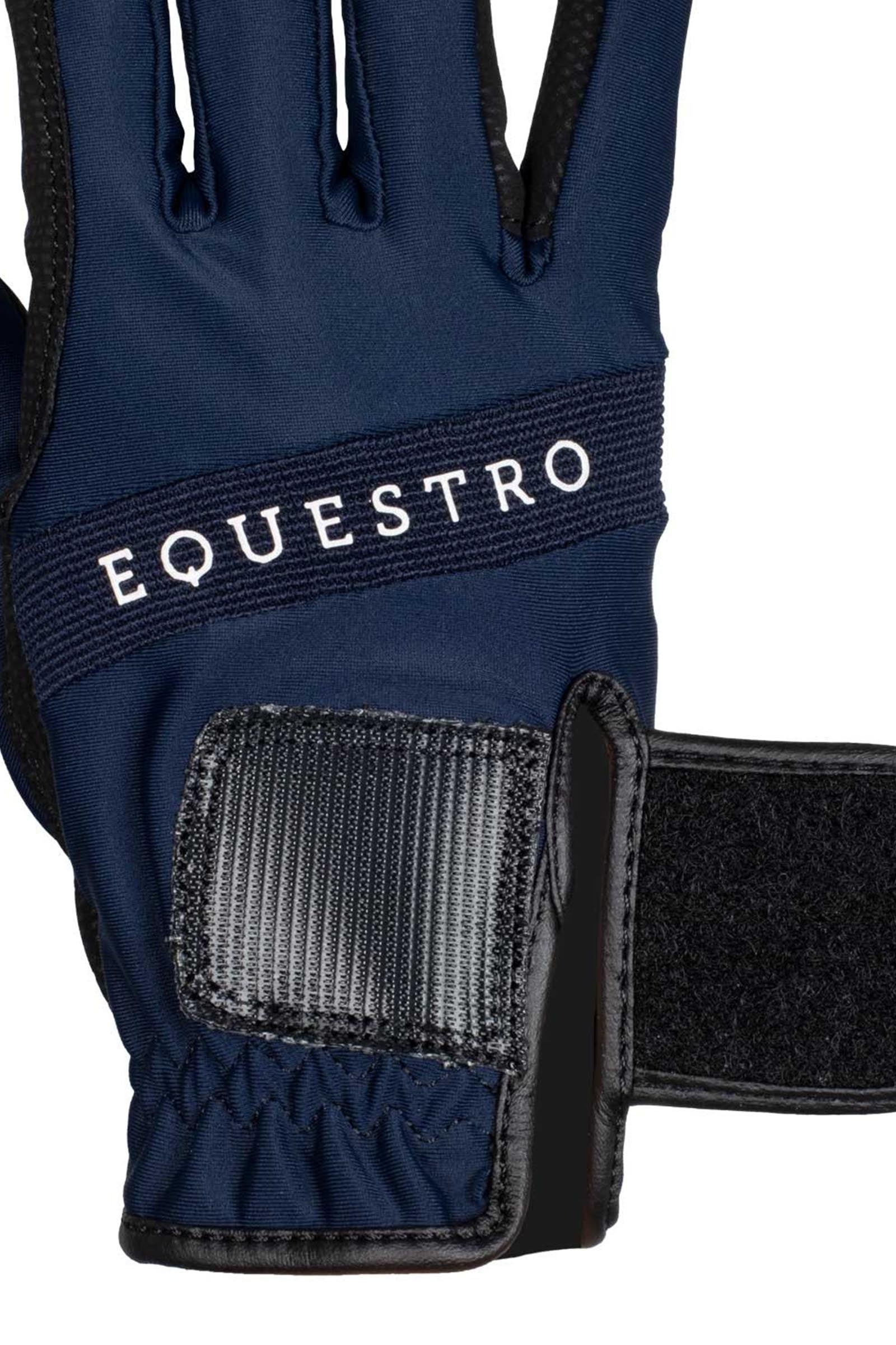 Equestro Gloves in Technical Fabric With Multicolor Logo Riding Gloves