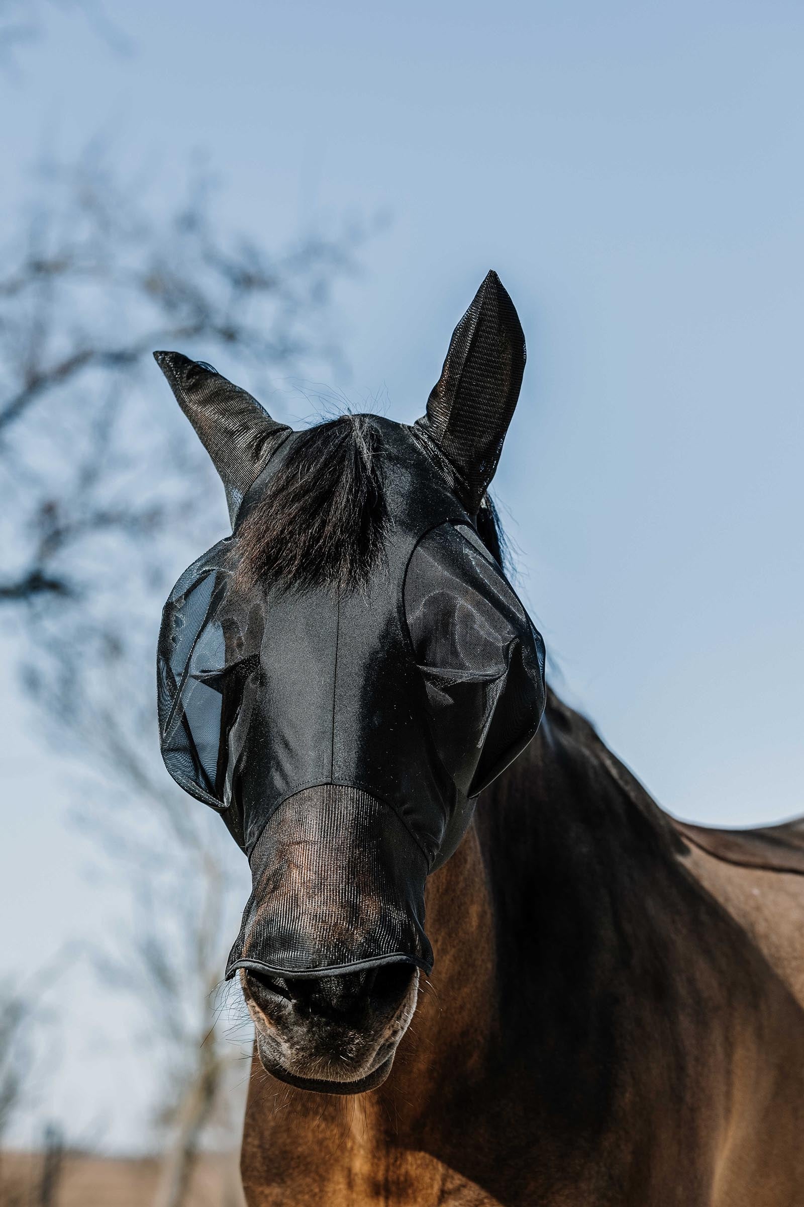 EQUITHÈME Lycra Fly Mask / UV Mask + Nose Antifly Protection for Horses