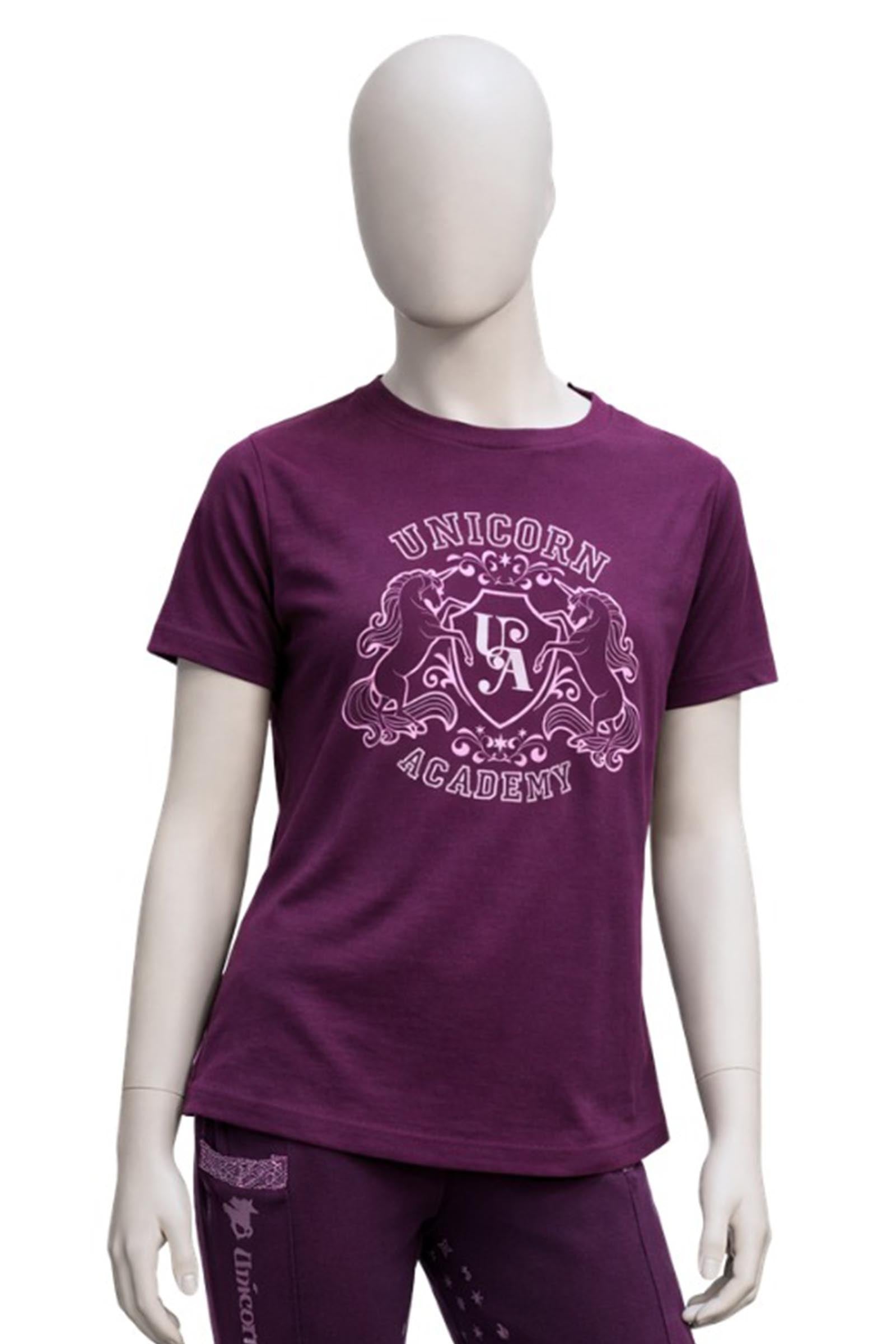 Kavalkade Unicorn Academy barn-T-shirt med glitter Barnridkläder