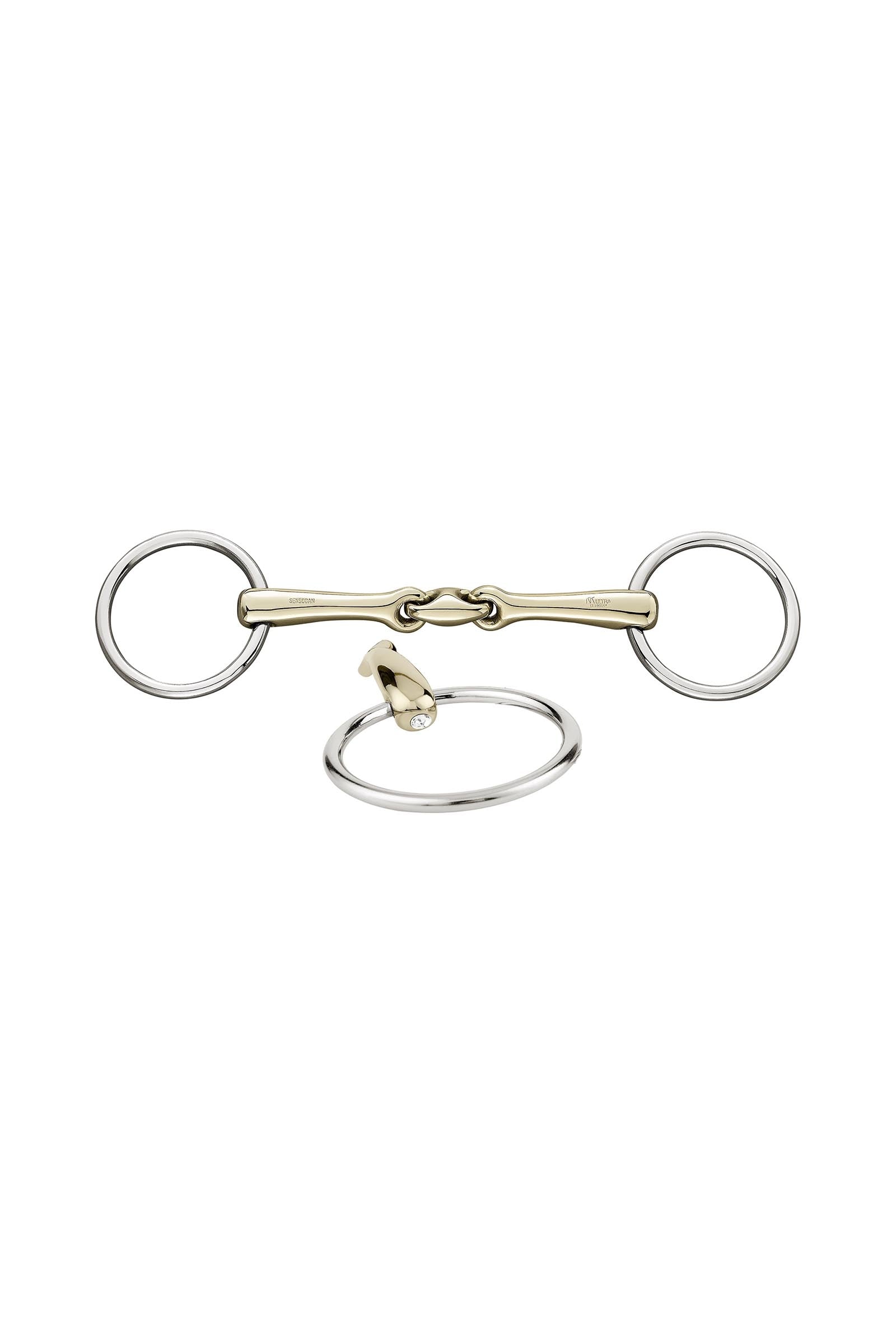 Sprenger KK Ultra bridong, dubbelledat, 14 mm, Sensogan, med kristaller Bett