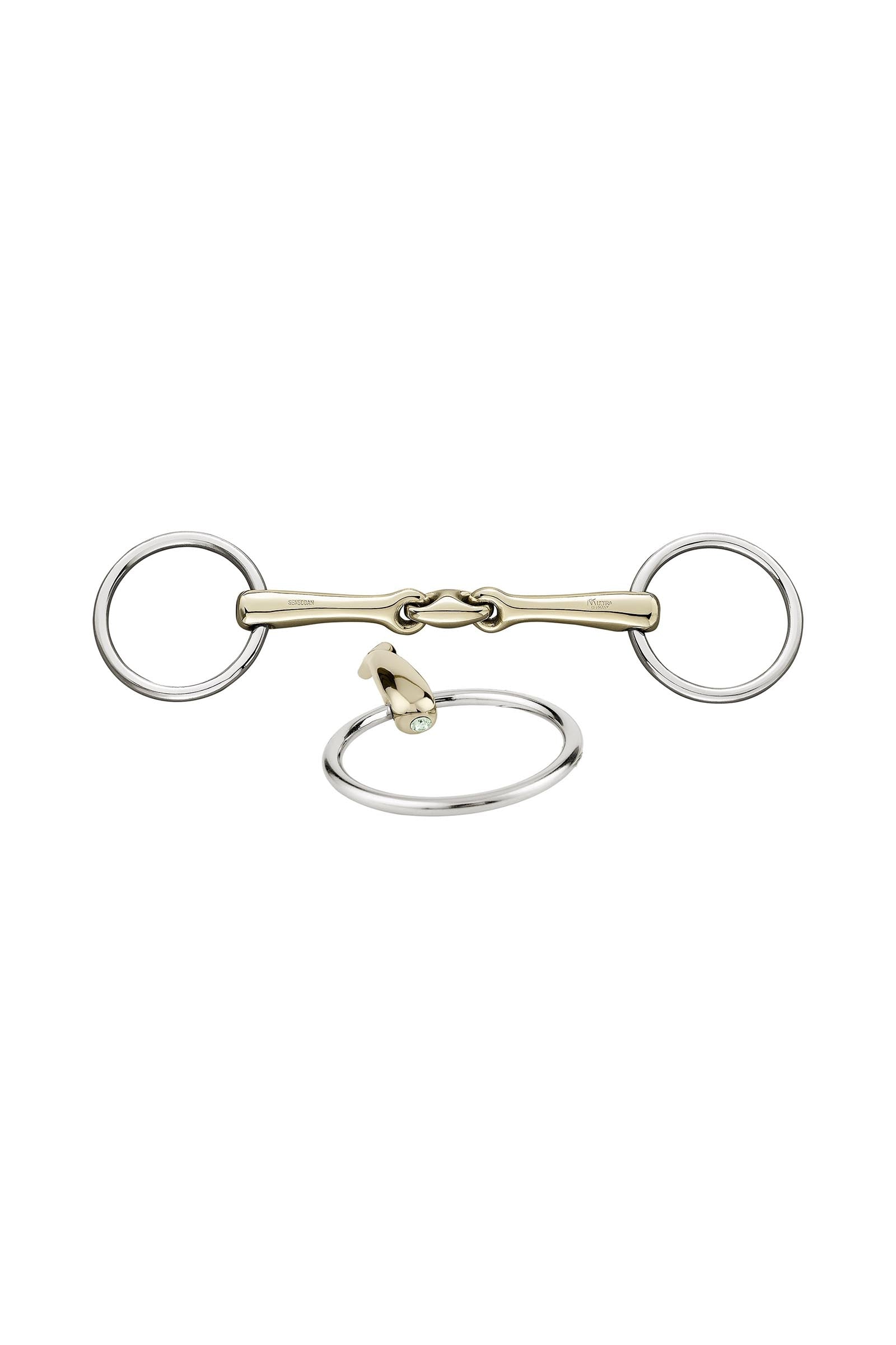 Sprenger KK Ultra bridong, dubbelledat, 14 mm, Sensogan, med kristaller Bett
