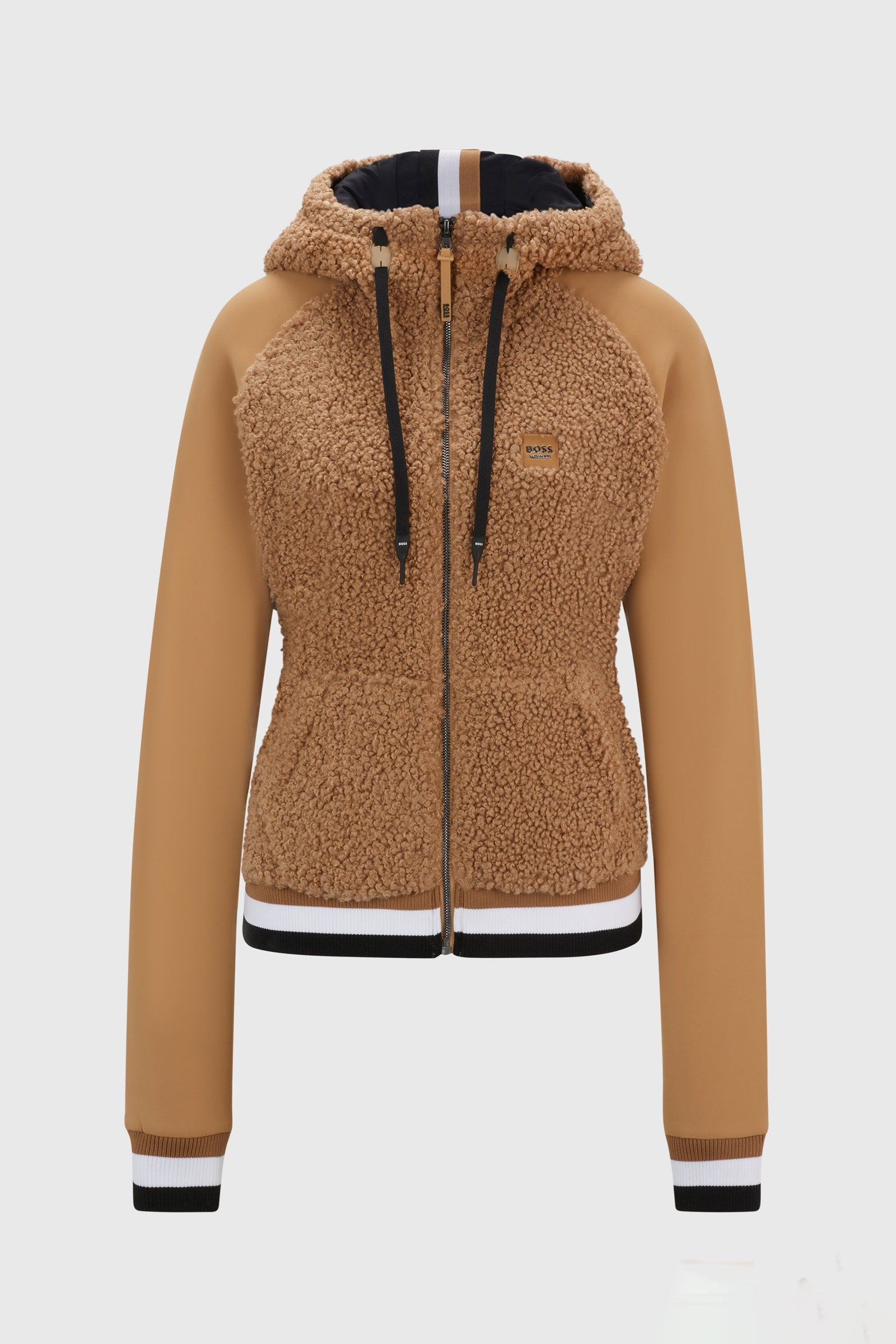 BOSS Equestrian Boss Riva Teddy Hybrid Zip huvtröja Damridkläder