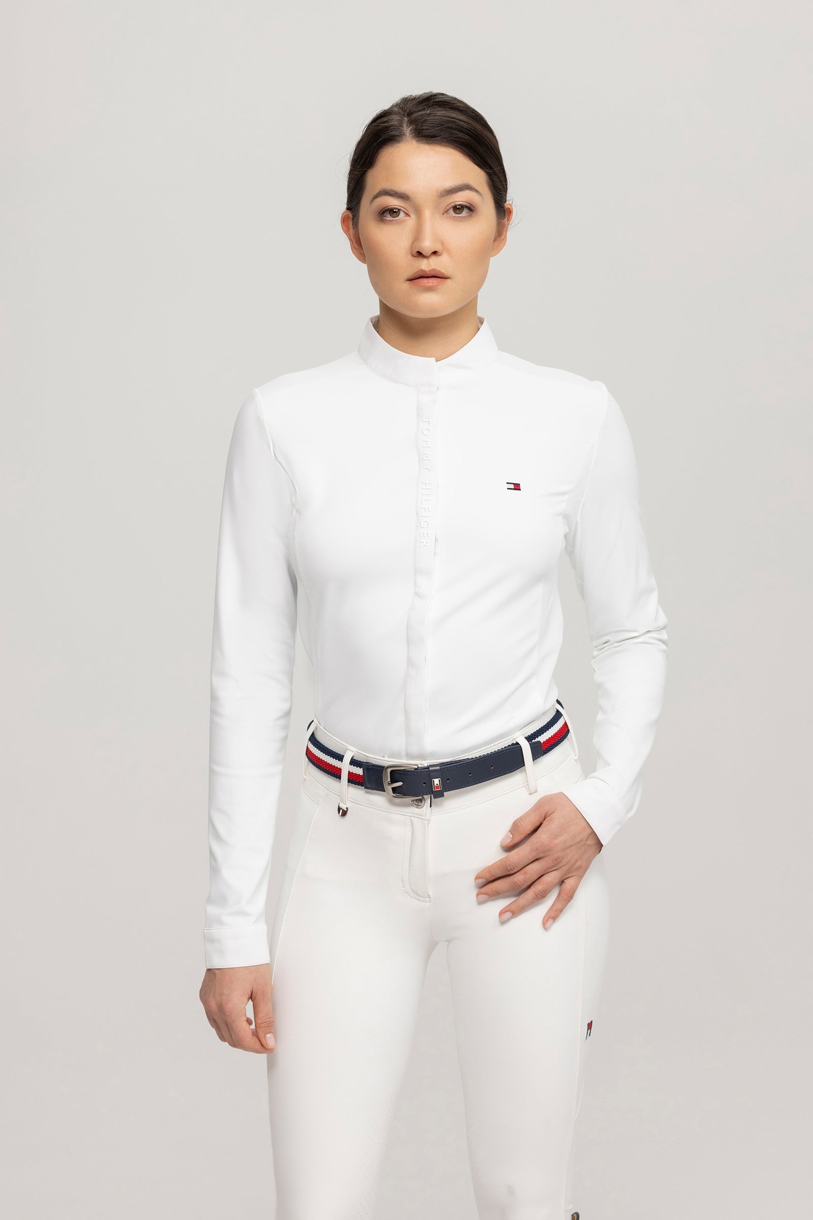 Tommy Hilfiger Equestrian Charlotte dam tävlingstopp med knappar Damridkläder