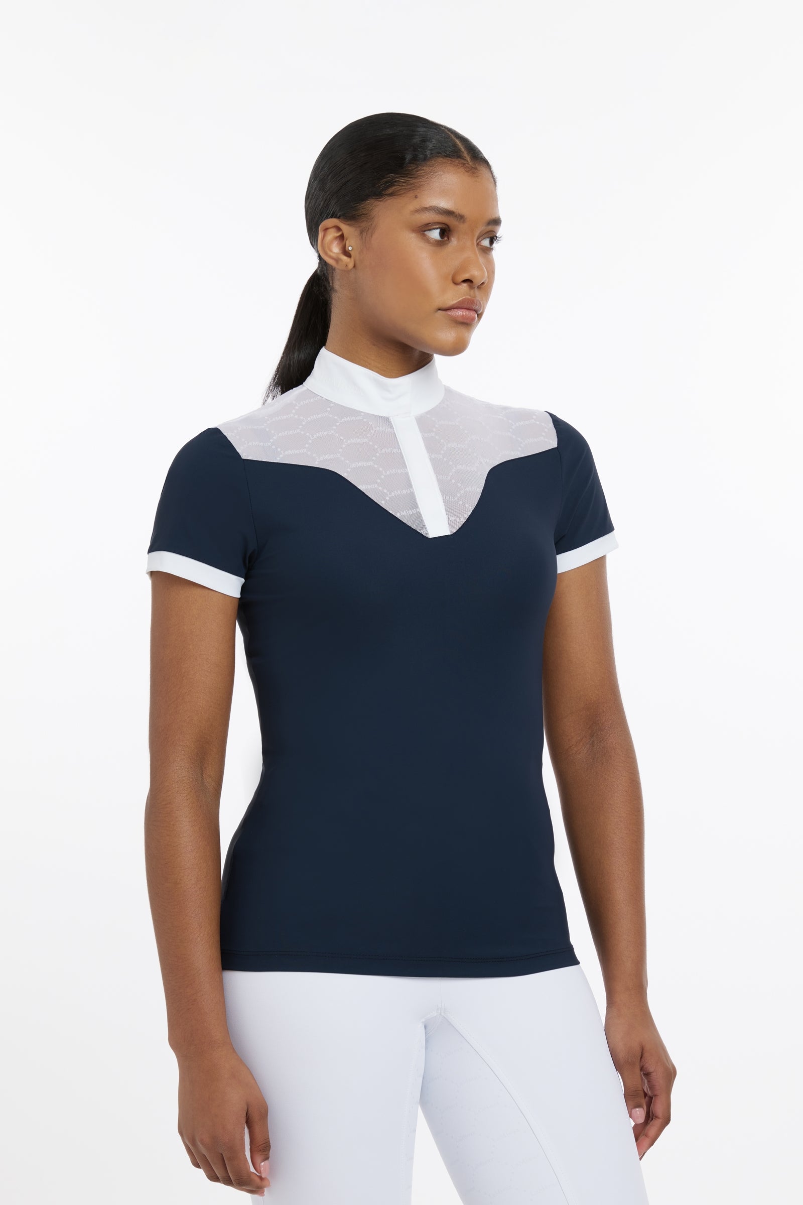 LeMieux Emily kortärmad tävlingsskjorta för kvinnor Damridkläder