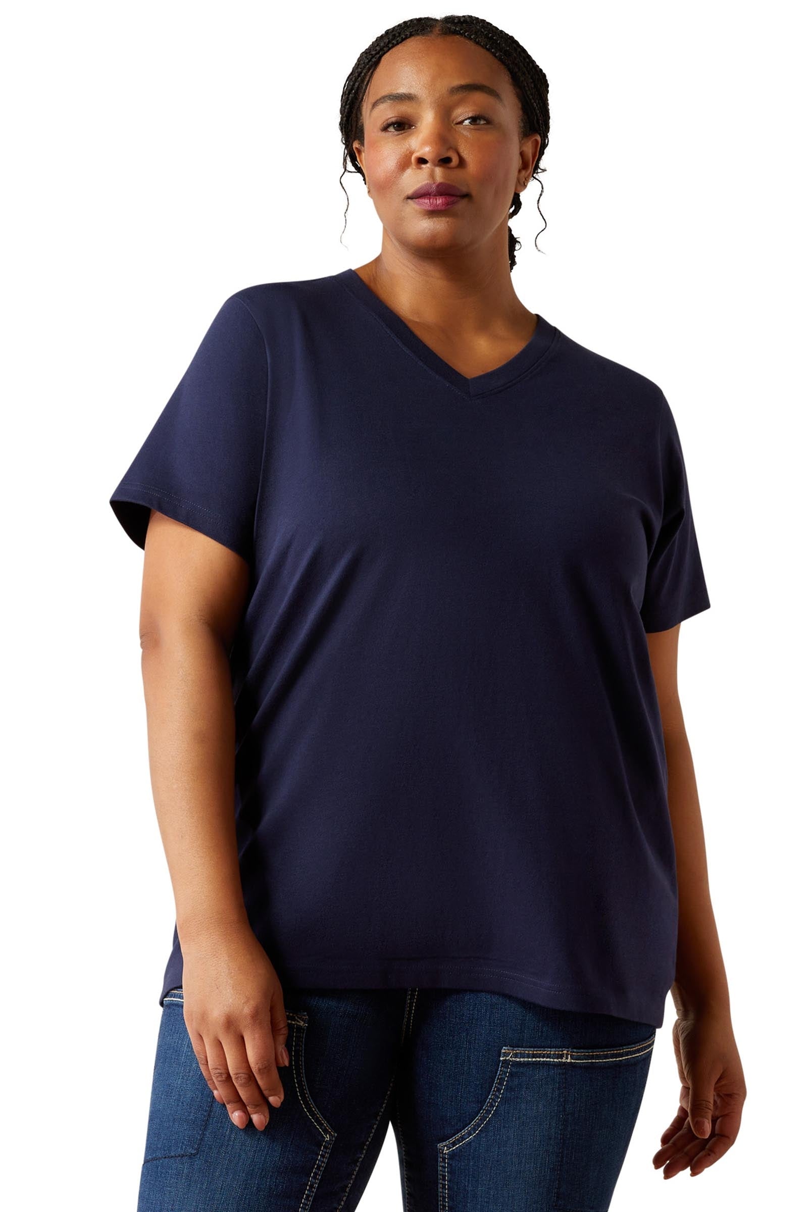 Ariat Rebar CottonStrong T-shirt för dam med V-ringning Damridkläder