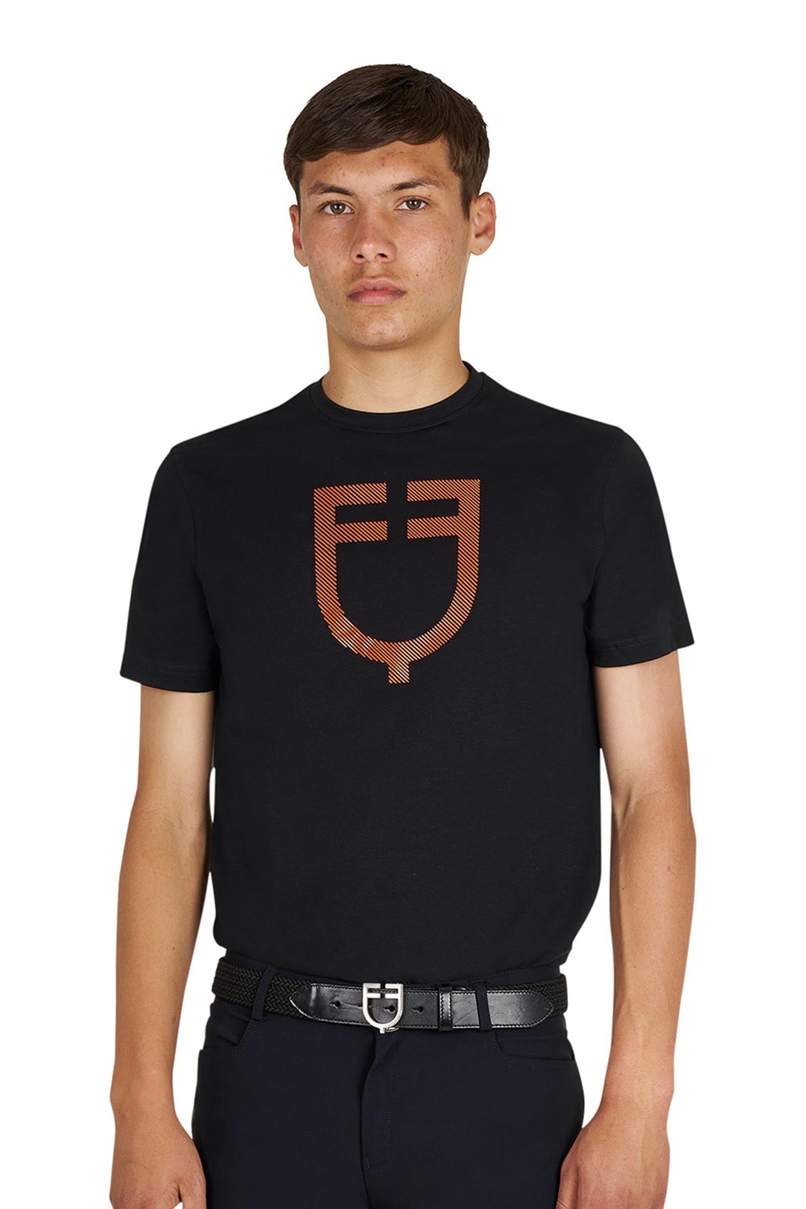 Equestro SS2026 Herr basic T-shirt med blank logotyp Damridkläder